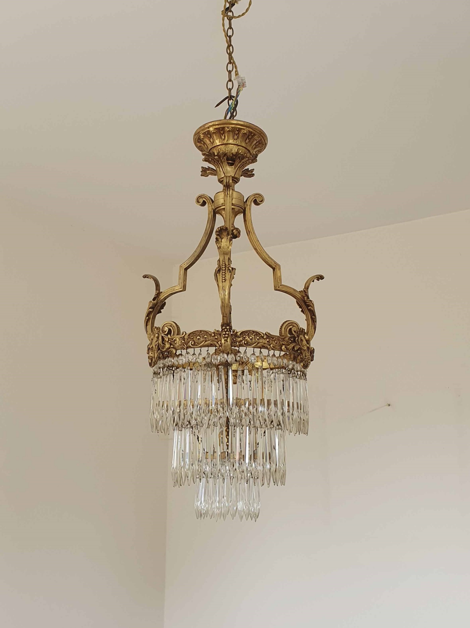 Fonderies de Bronze, Nanterre & Lyon | Gilt-Brass & Glass Chandelier | France early c.20th | SOLD - Image 4