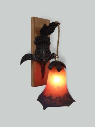 Louis Janin & Muller Frères | 3 Wrought-iron & Pate-de-verre Wall Lights | France c.1925 | SOLD