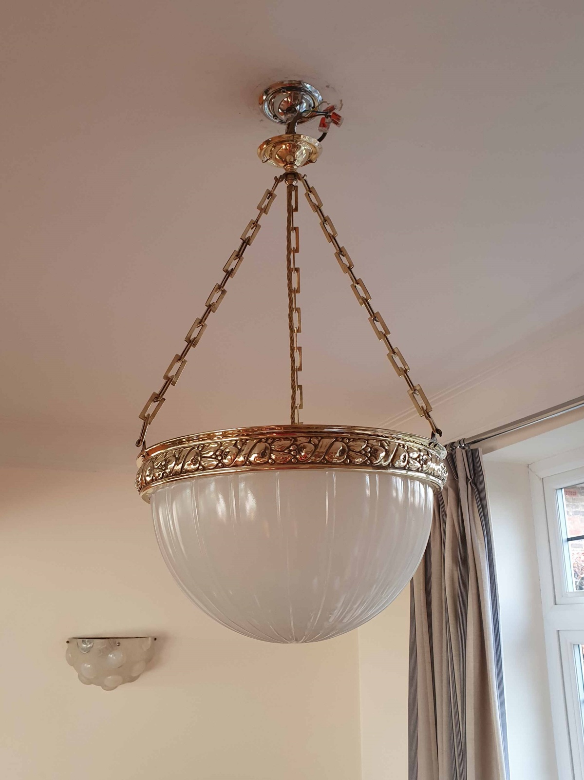 Jefferson & Co. for G.E.C | Moonstone Plafonnier | England c.1925 | SOLD - Image 3