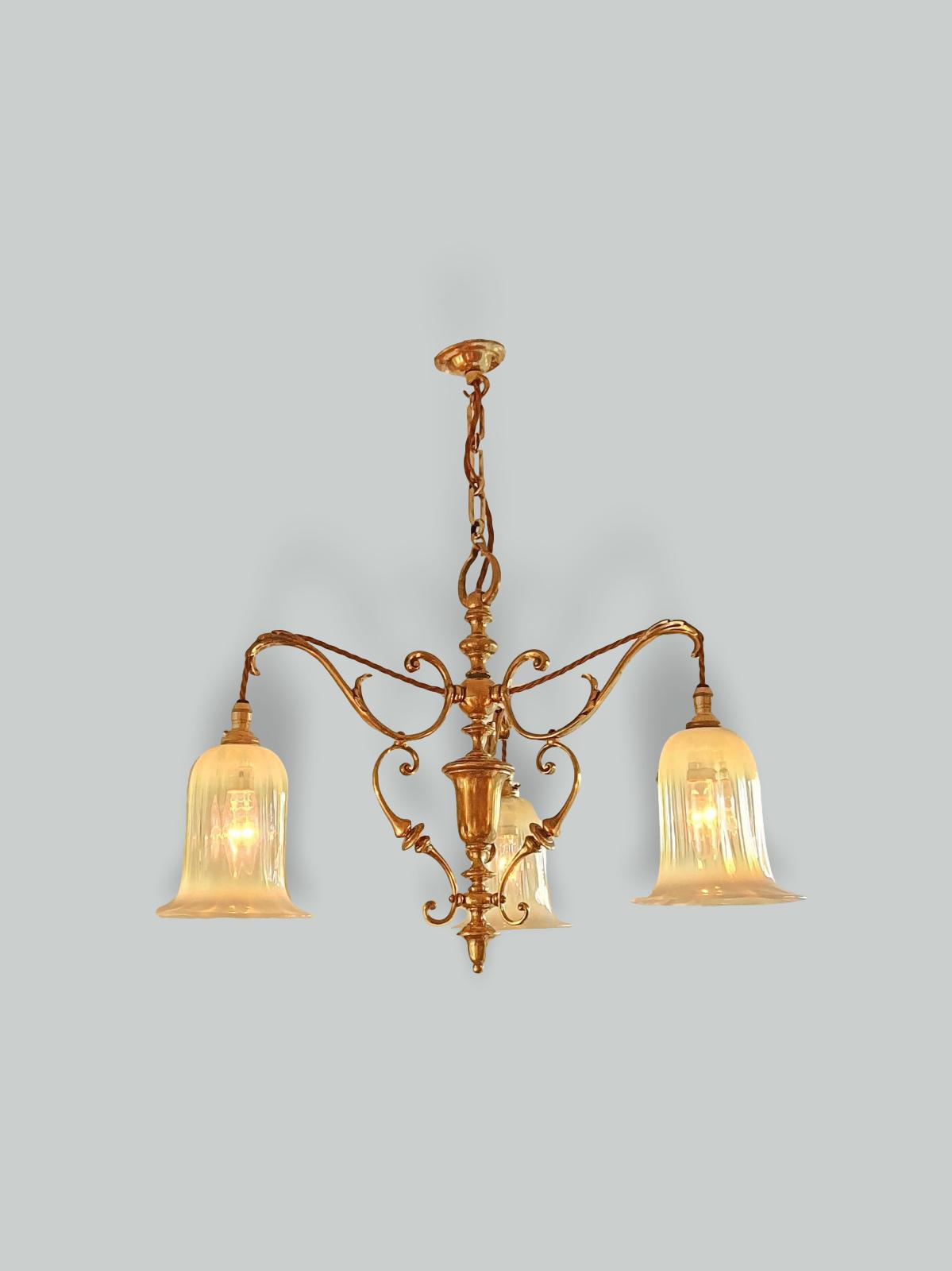 Unsigned | 3 Branch Edwardian Ceiling Light | England c.1905 | SOLD