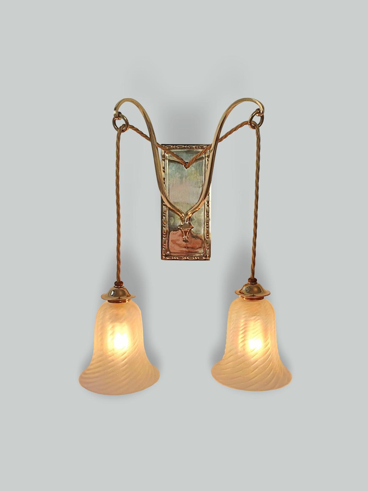 Attributed The General Electric Company | 2 Edwardian Twin-arm Wall Lights | England c.1905 | SOLD