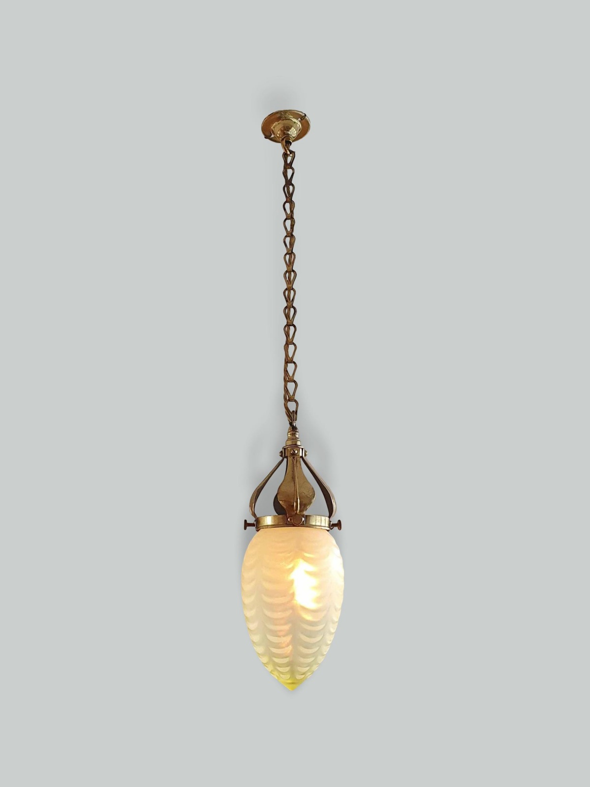 Stourbridge, Birmingham | Vaseline Glass Arts & Crafts Pendant | C.1900 | SOLD