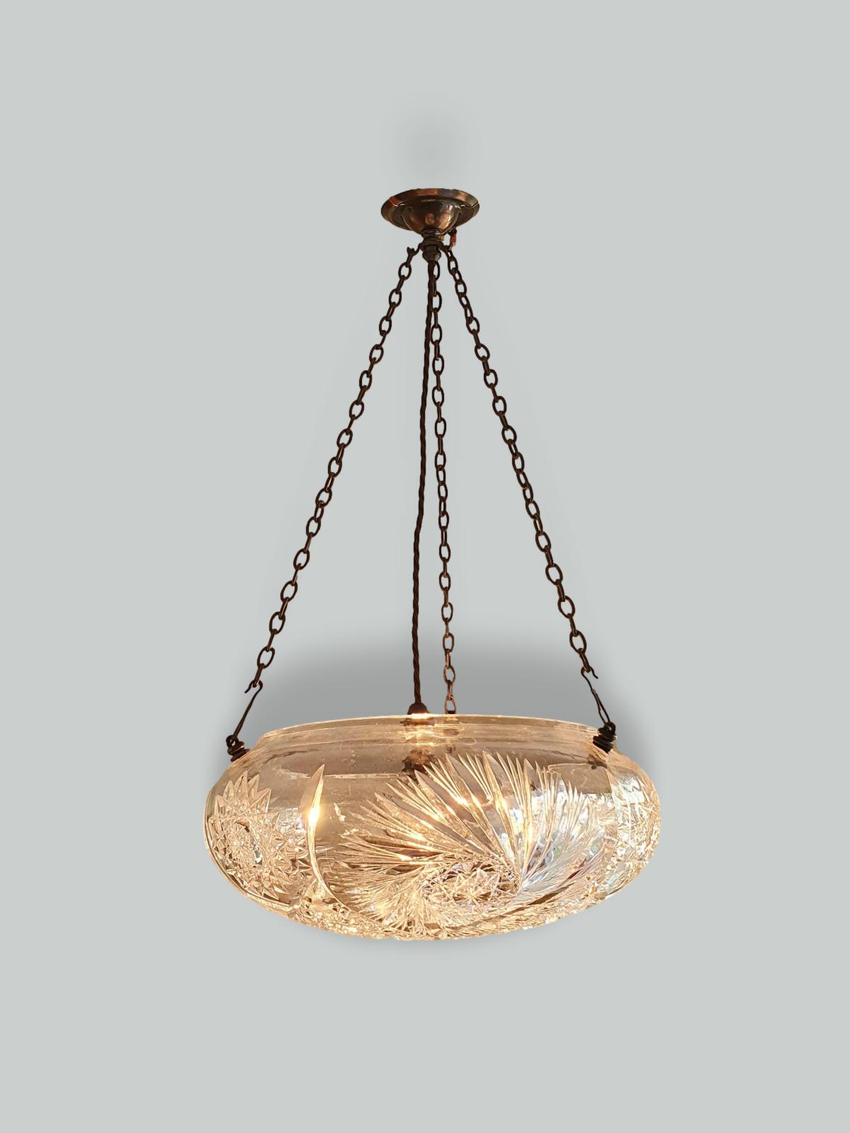Unsigned | Edwardian Cut-glass Plafonnier | England c.1910 | SOLD
