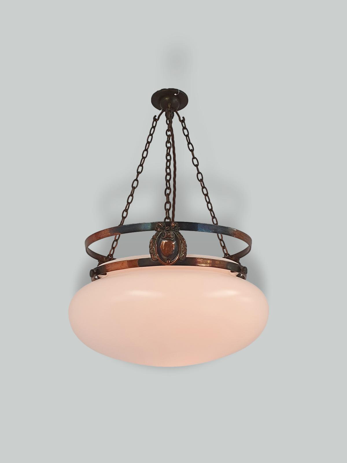 Unsigned | Opaline-Glass Plafonnier | England c.1925 | SOLD