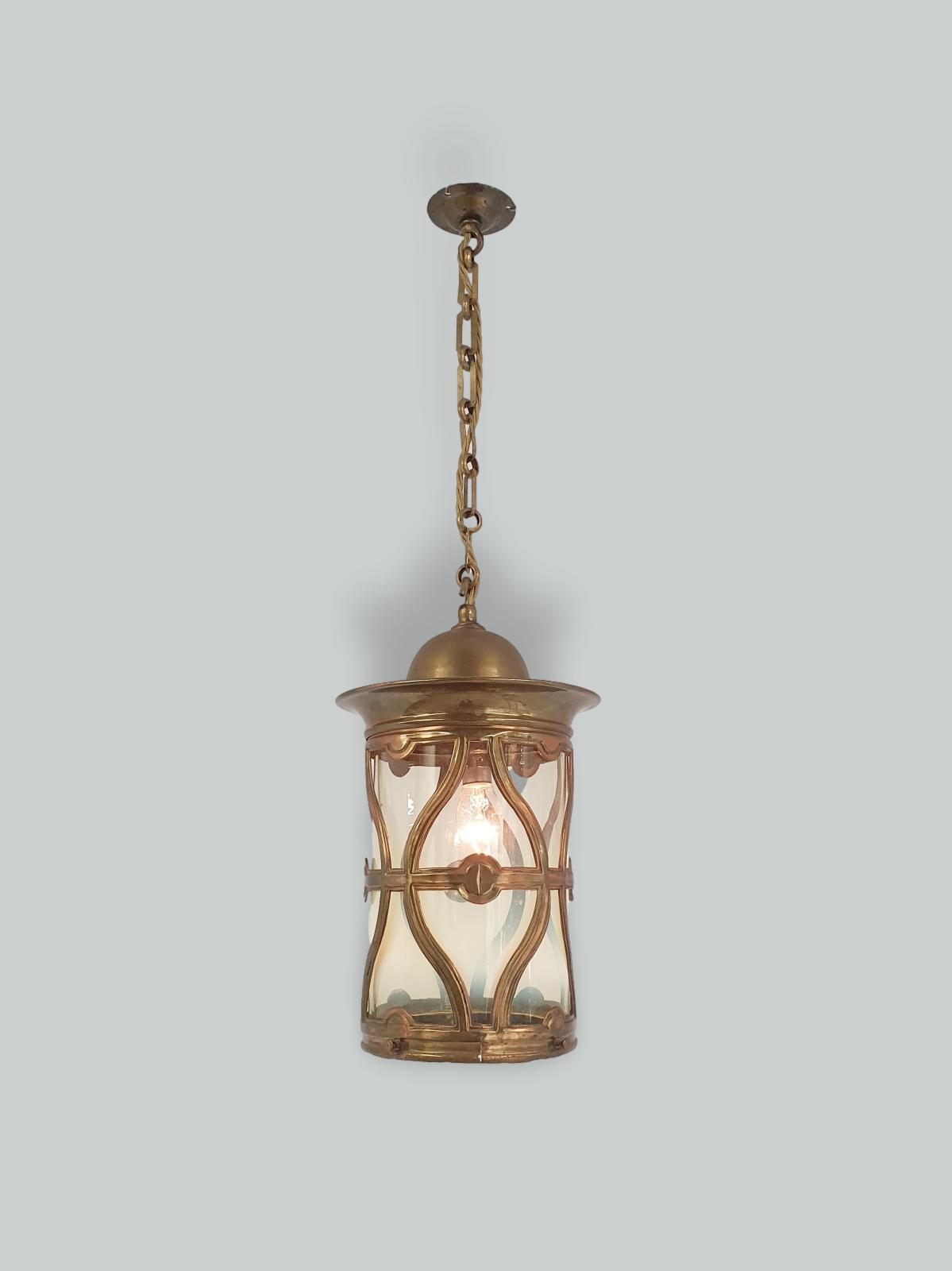 Unsigned | Art Nouveau Vaseline-glass Lantern | England c.1900 | SOLD