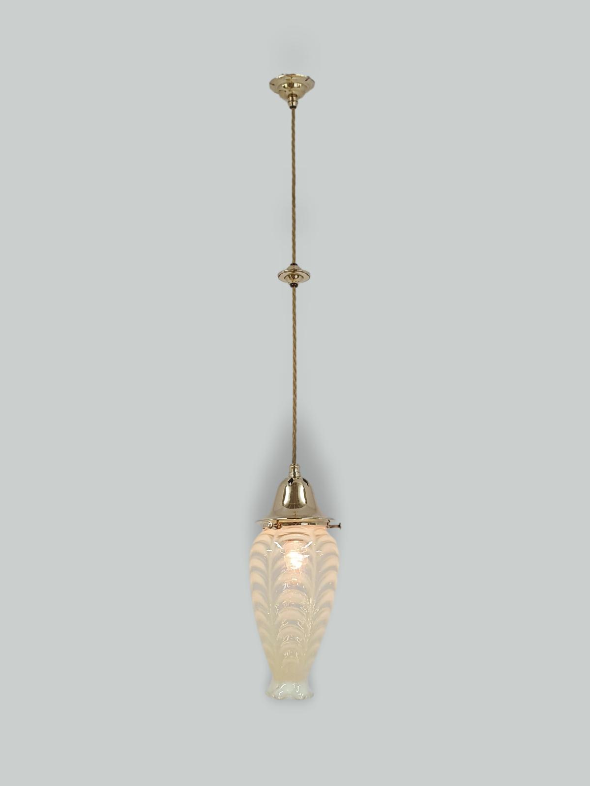 Attributed Thomas Webb and Sons | Vaseline-glass Pendant | England c.1900