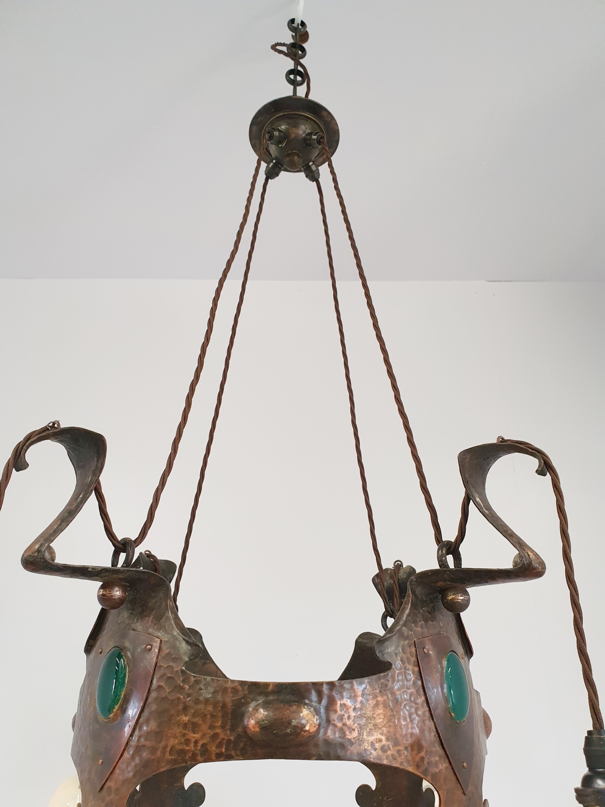 Style of Jesson, Birkett & Co. (Faulkner Bronze Co.) | Copper Arts & Crafts Chandelier | England c.1905 | SOLD - Image 11
