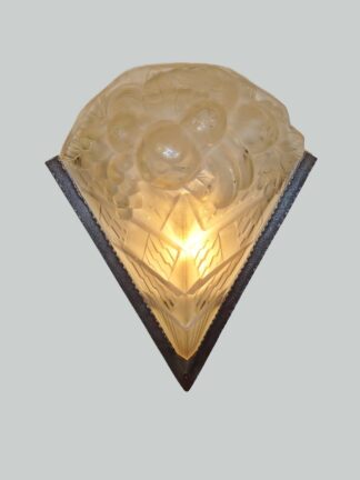 Noverdy (Nouvelle Verrerie de Dijon) | 2 Art Deco Wall Appliques | France c.1930