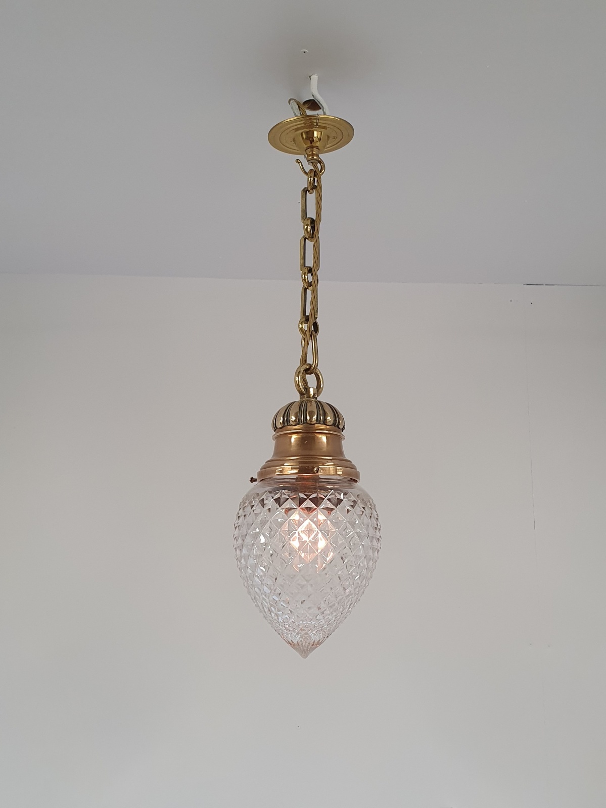 Unsigned | Cut-Glass "Pineapple" Hall Lantern | England c.1910 | SOLD