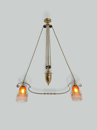 Unsigned | Edwardian "Rise & Fall" Ceiling Light | England c.1905