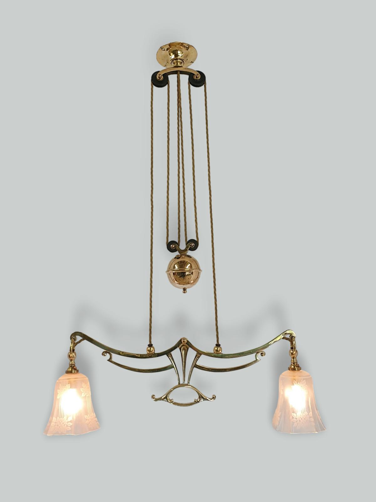 Unsigned | Art Nouveau "Rise & Fall" Ceiling Light | England c.1905 | SOLD