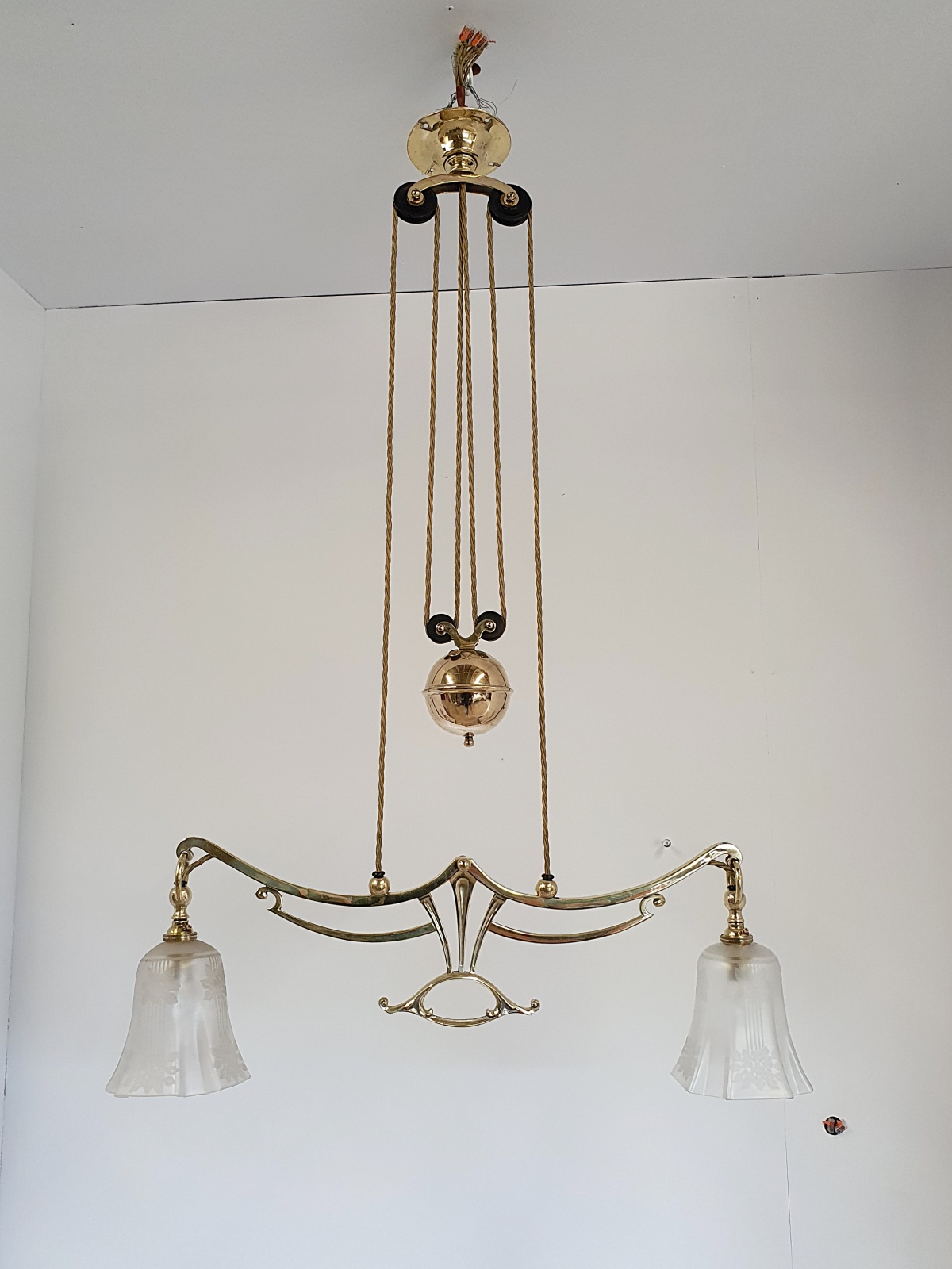 Unsigned | Art Nouveau "Rise & Fall" Ceiling Light | England c.1905 | SOLD - Image 3