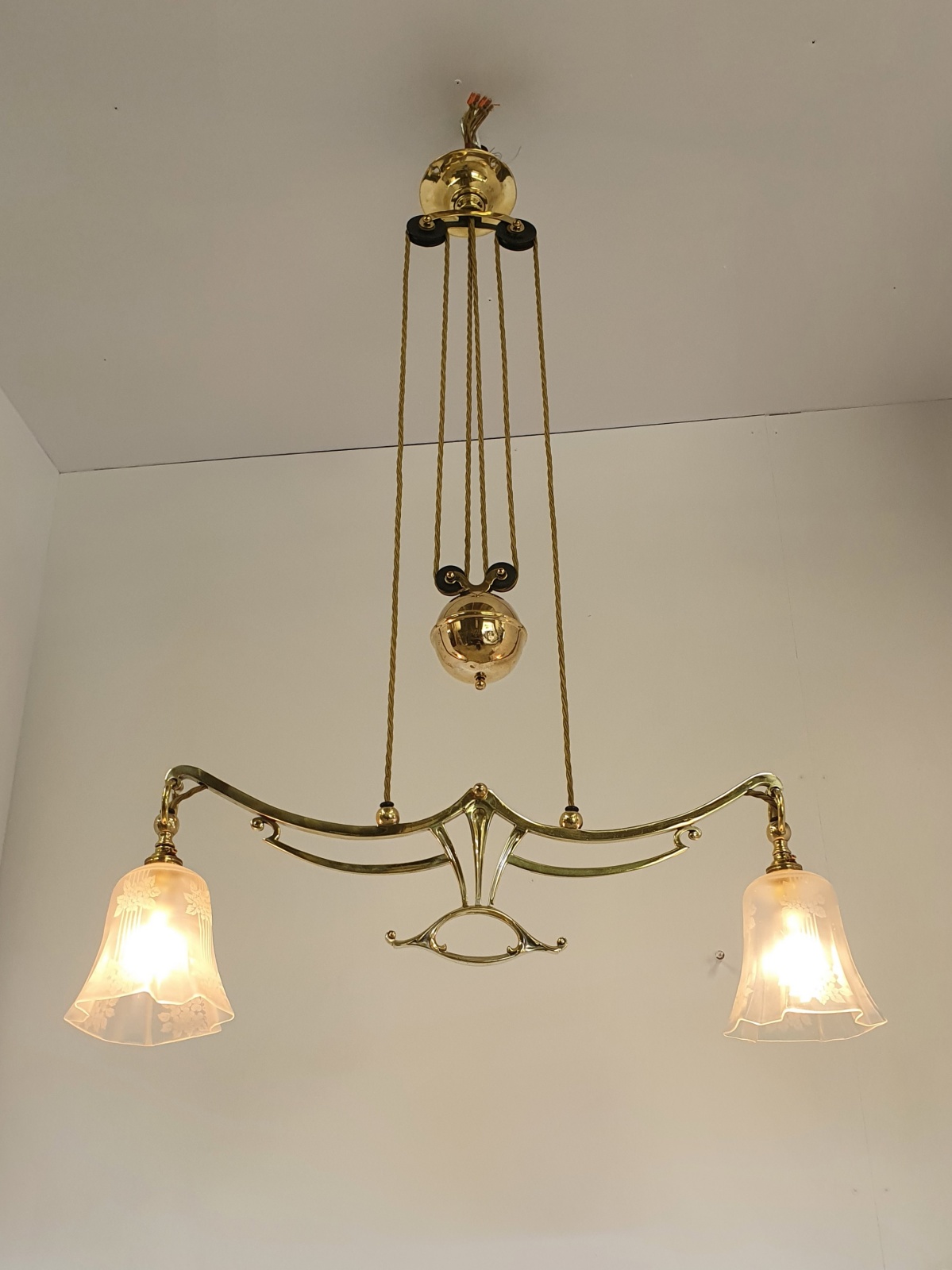 Unsigned | Art Nouveau "Rise & Fall" Ceiling Light | England c.1905 | SOLD - Image 4