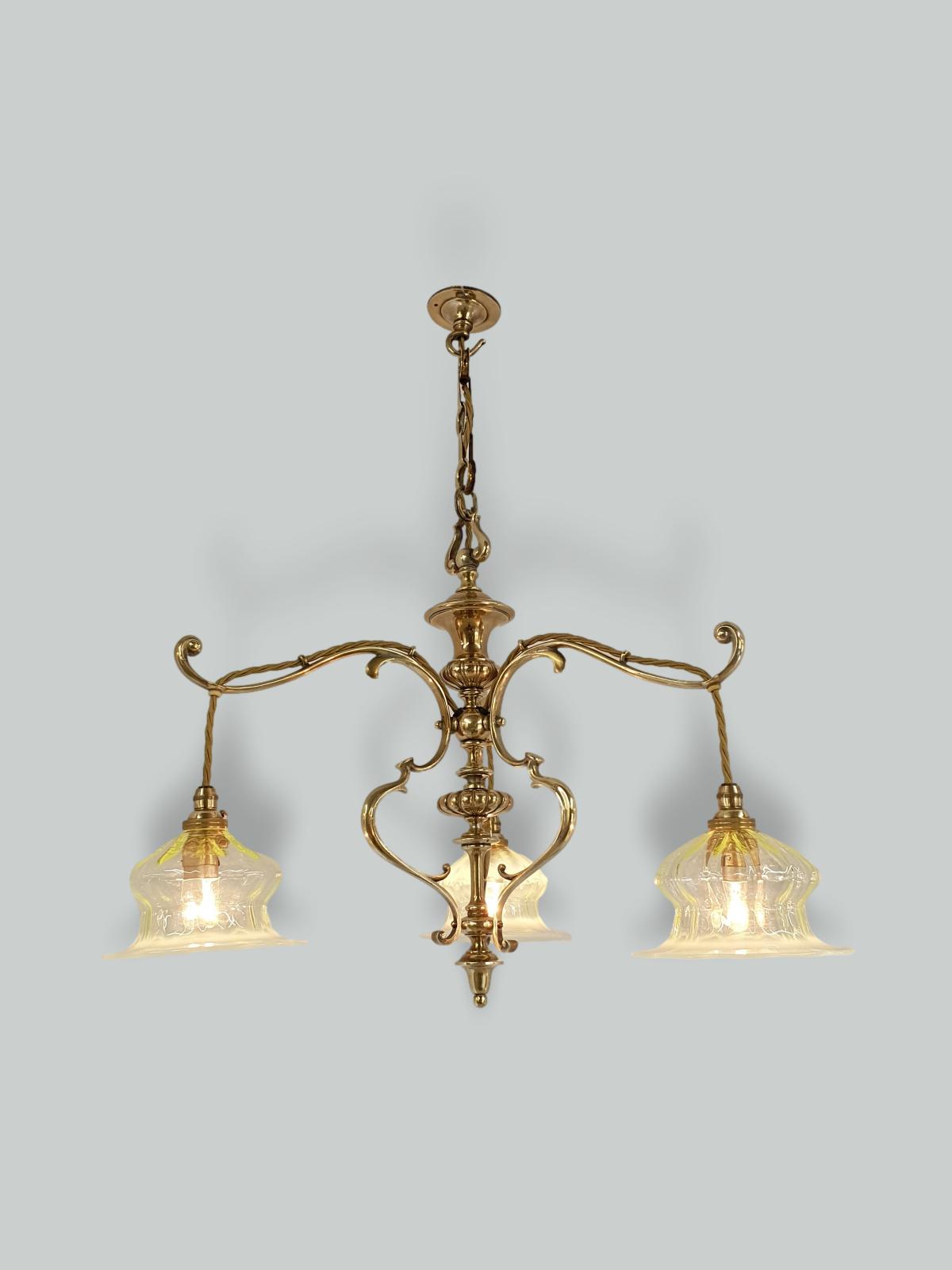 Unsigned | Cast-Brass Art Nouveau Ceiling Light | England c.1905 | SOLD
