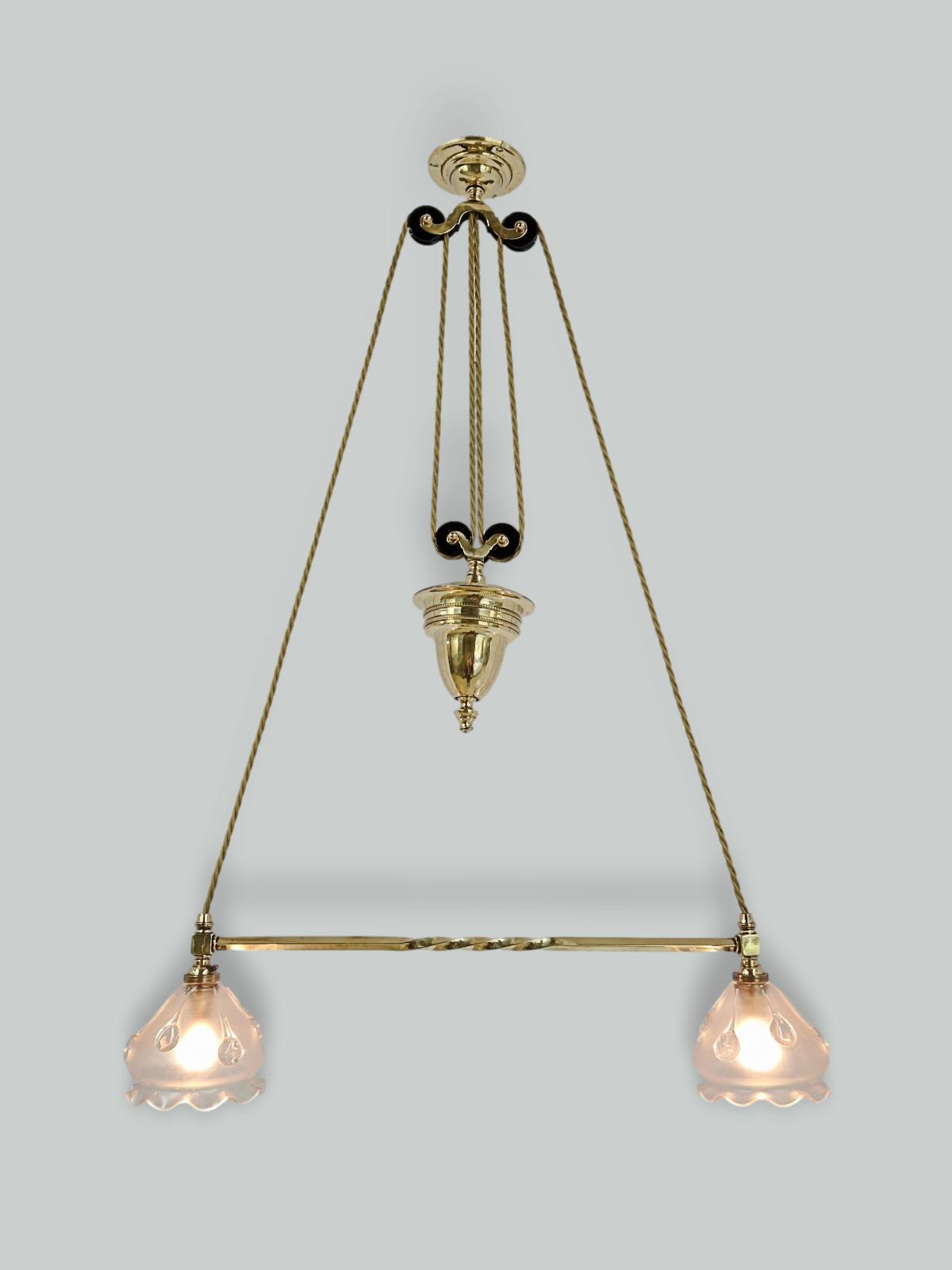 The General Electric Company (G.E.C) | Brass "Rise & Fall" Hanging Lamp | England c.1905 | SOLD