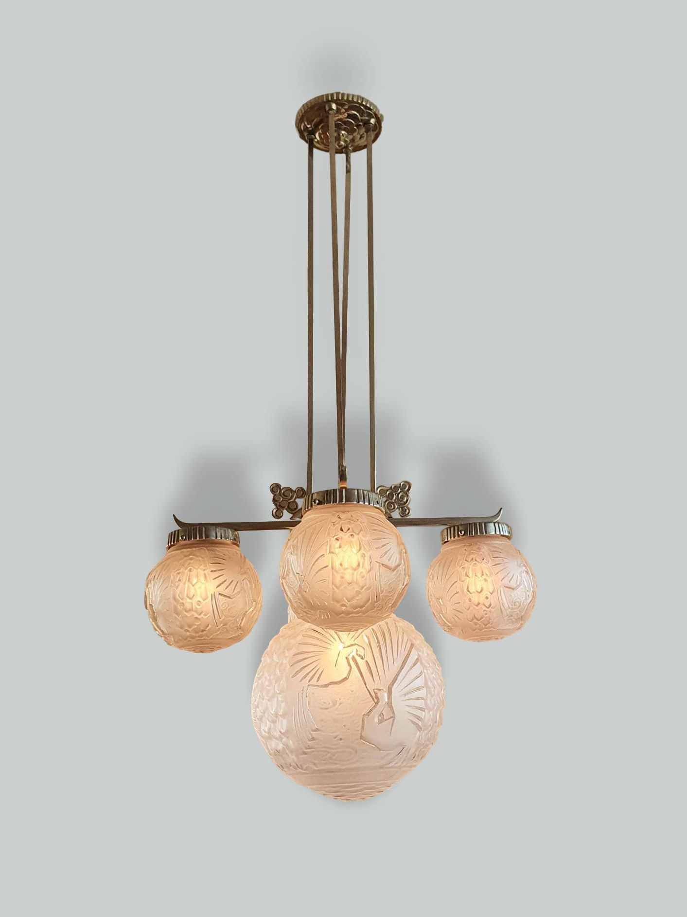 Pierre Maynadier & Muller Frères | "Le Paon" Chandelier | France c.1925 | SOLD