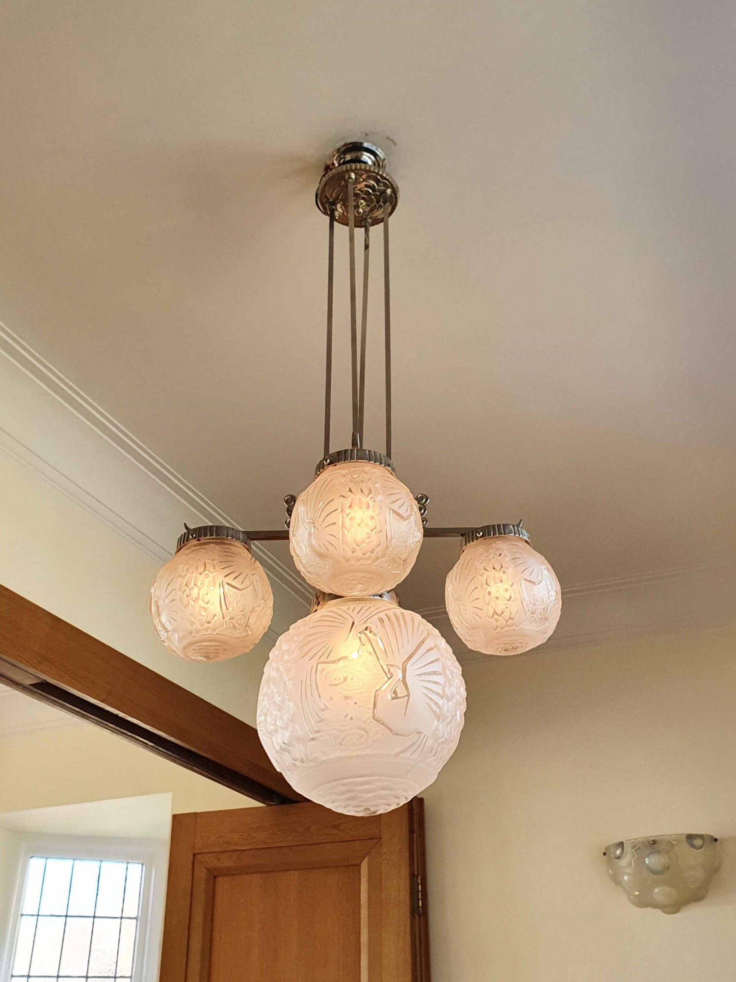 Pierre Maynadier & Muller Frères | "Le Paon" Chandelier | France c.1925 | SOLD - Image 3