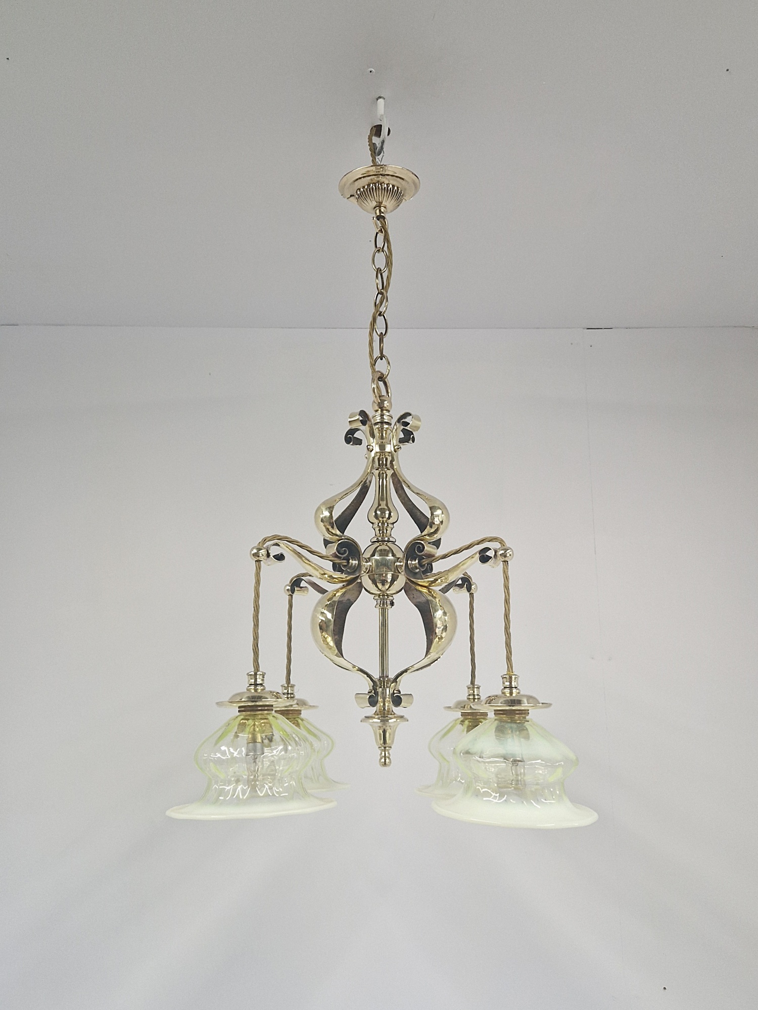 F & C Osler, Birmingham | Ensuite Arts & Crafts Ceiling Light with 2 Wall Lights | England c.1905 | SOLD - Image 4