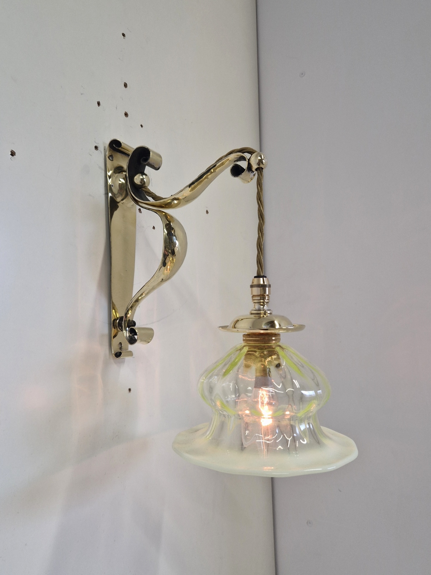 F & C Osler, Birmingham | Ensuite Arts & Crafts Ceiling Light with 2 Wall Lights | England c.1905 | SOLD - Image 14