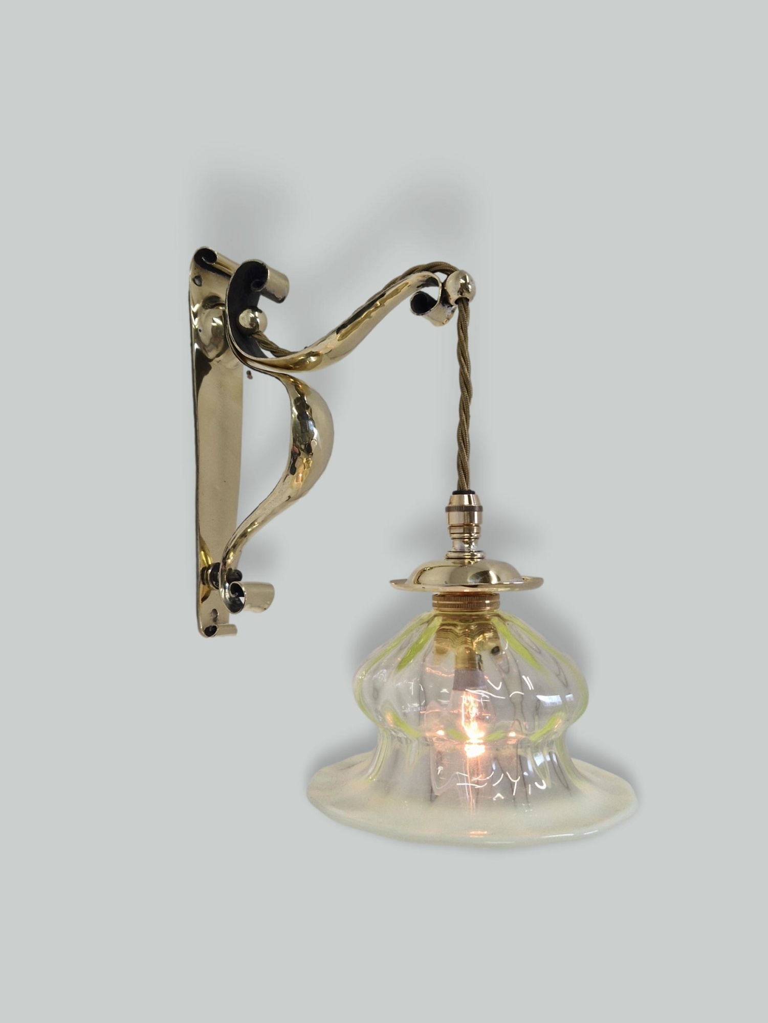F & C Osler, Birmingham | Ensuite Arts & Crafts Ceiling Light with 2 Wall Lights | England c.1905 | SOLD - Image 13