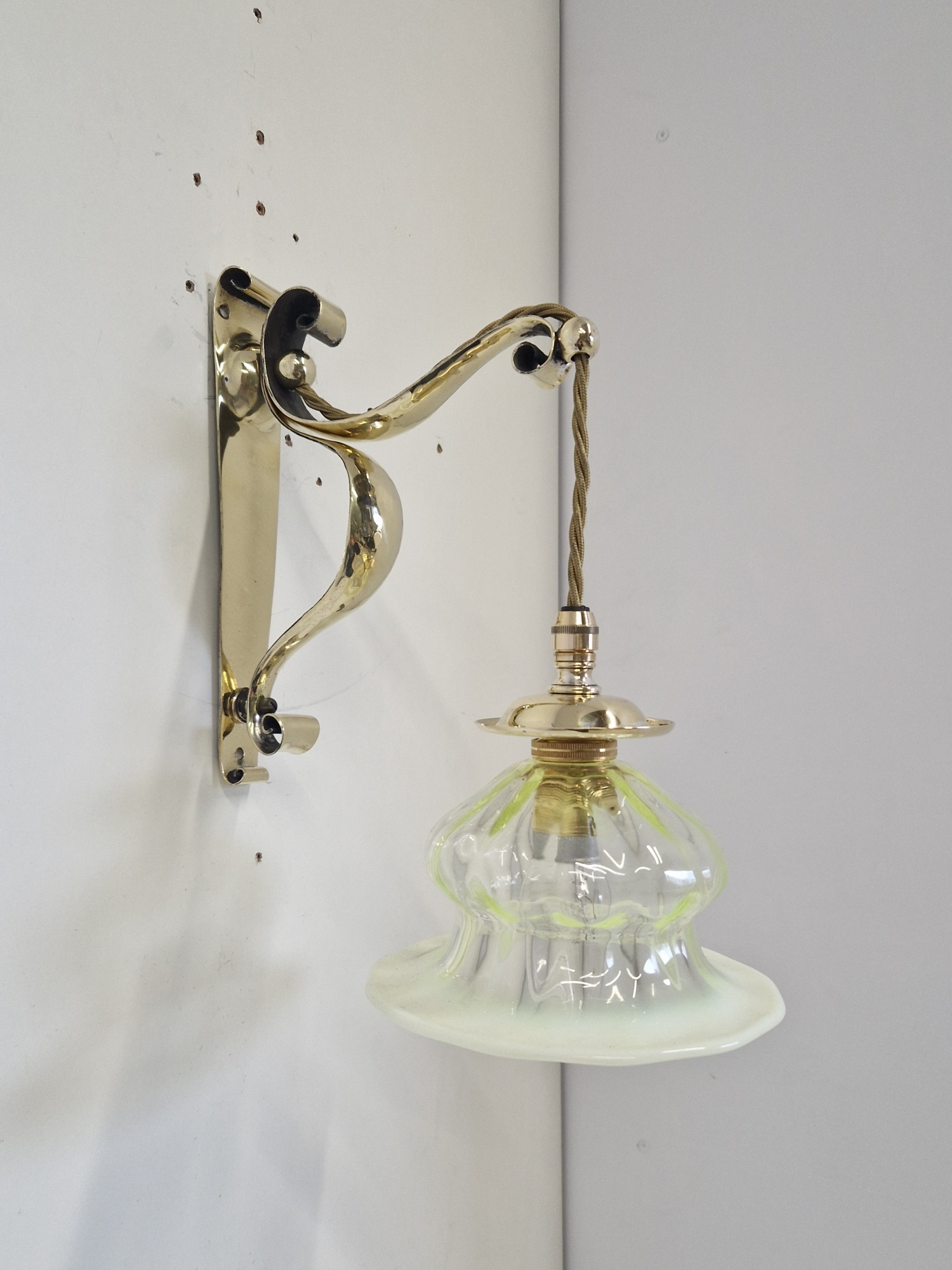 F & C Osler, Birmingham | Ensuite Arts & Crafts Ceiling Light with 2 Wall Lights | England c.1905 | SOLD - Image 15
