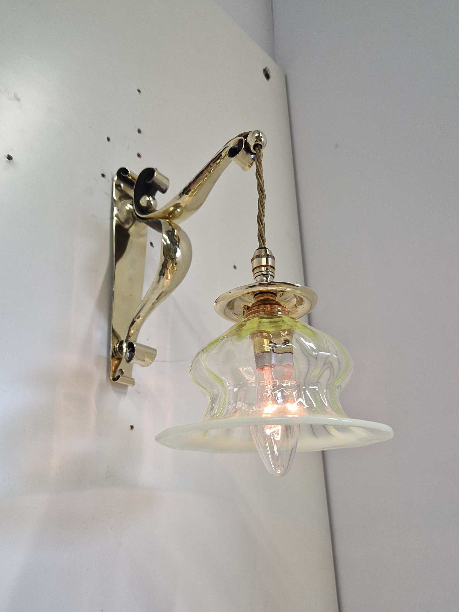 F & C Osler, Birmingham | Ensuite Arts & Crafts Ceiling Light with 2 Wall Lights | England c.1905 | SOLD - Image 16