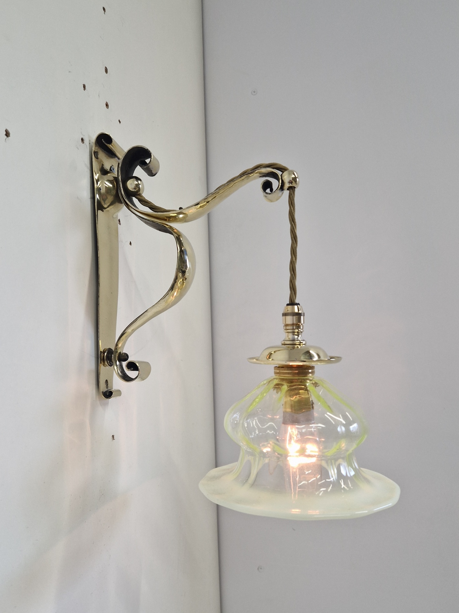 F & C Osler, Birmingham | Ensuite Arts & Crafts Ceiling Light with 2 Wall Lights | England c.1905 | SOLD - Image 18