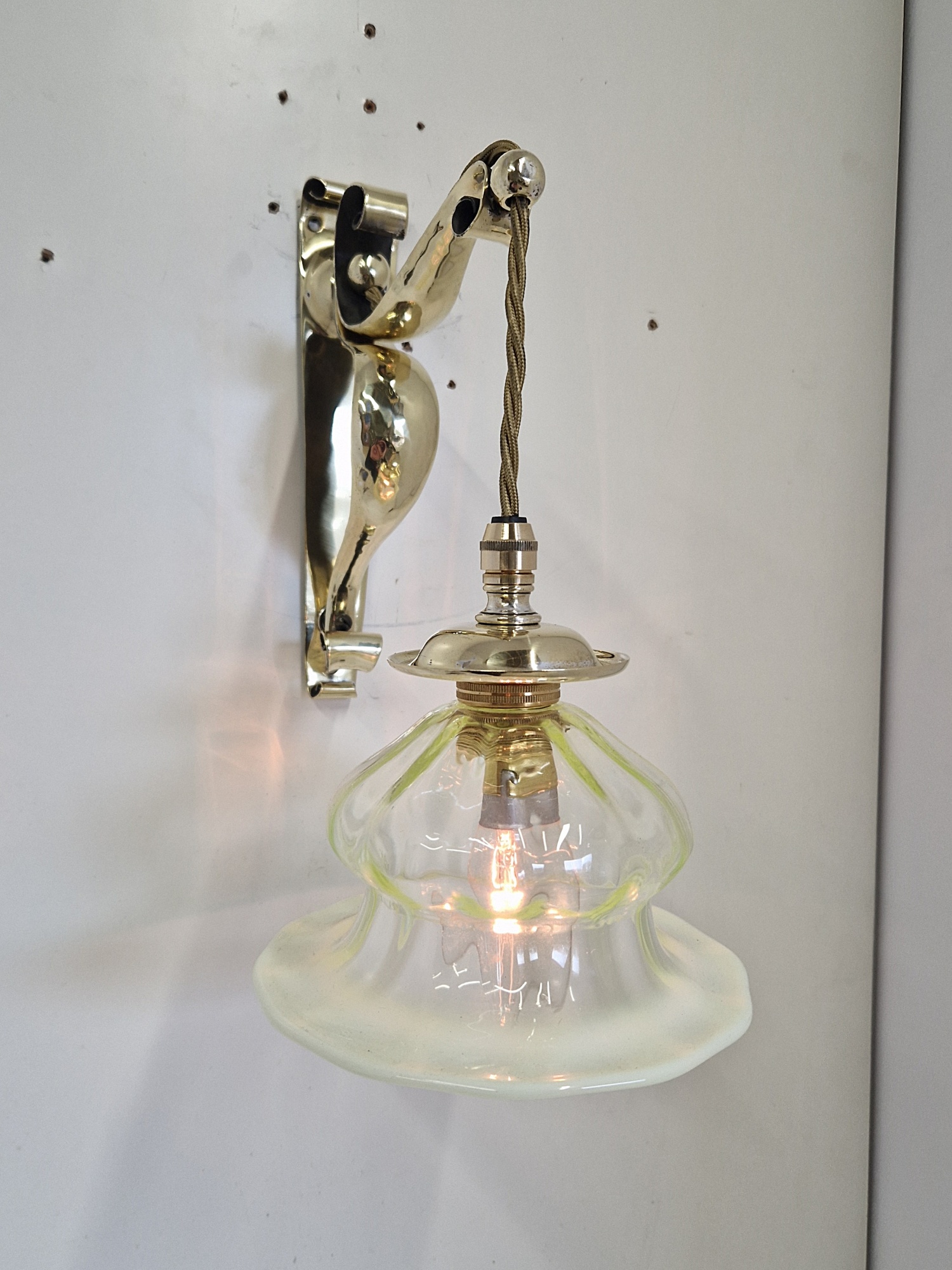 F & C Osler, Birmingham | Ensuite Arts & Crafts Ceiling Light with 2 Wall Lights | England c.1905 | SOLD - Image 20