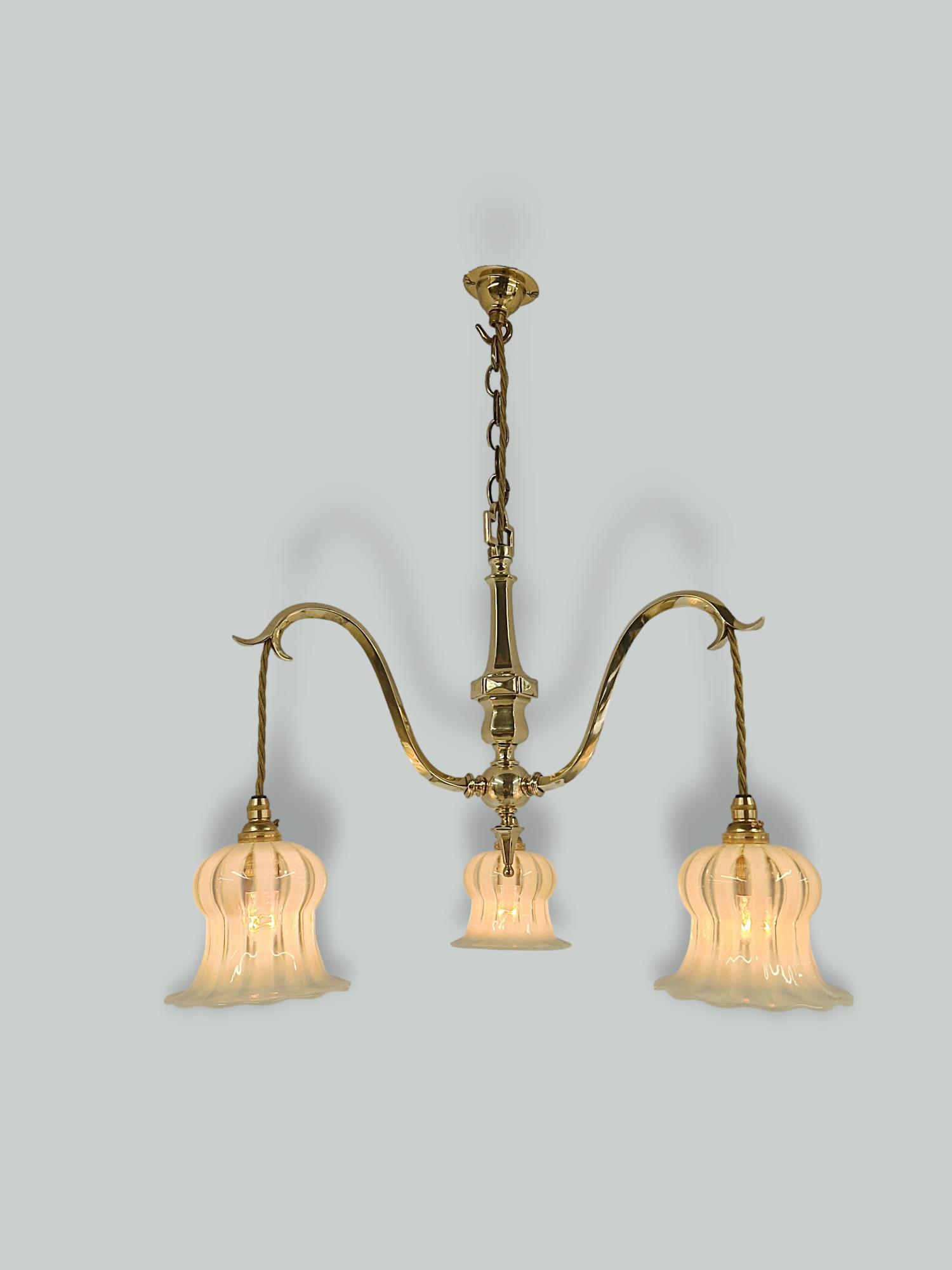 Unsigned | Small Cast Brass Ceiling Light | England c.1910-25
