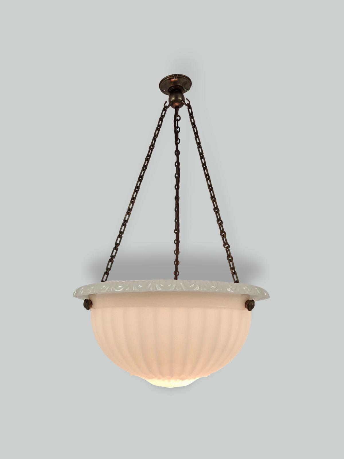 The General Electric Company (G.E.C) | Opaline-Glass Plafonnier | England c.1925 | SOLD