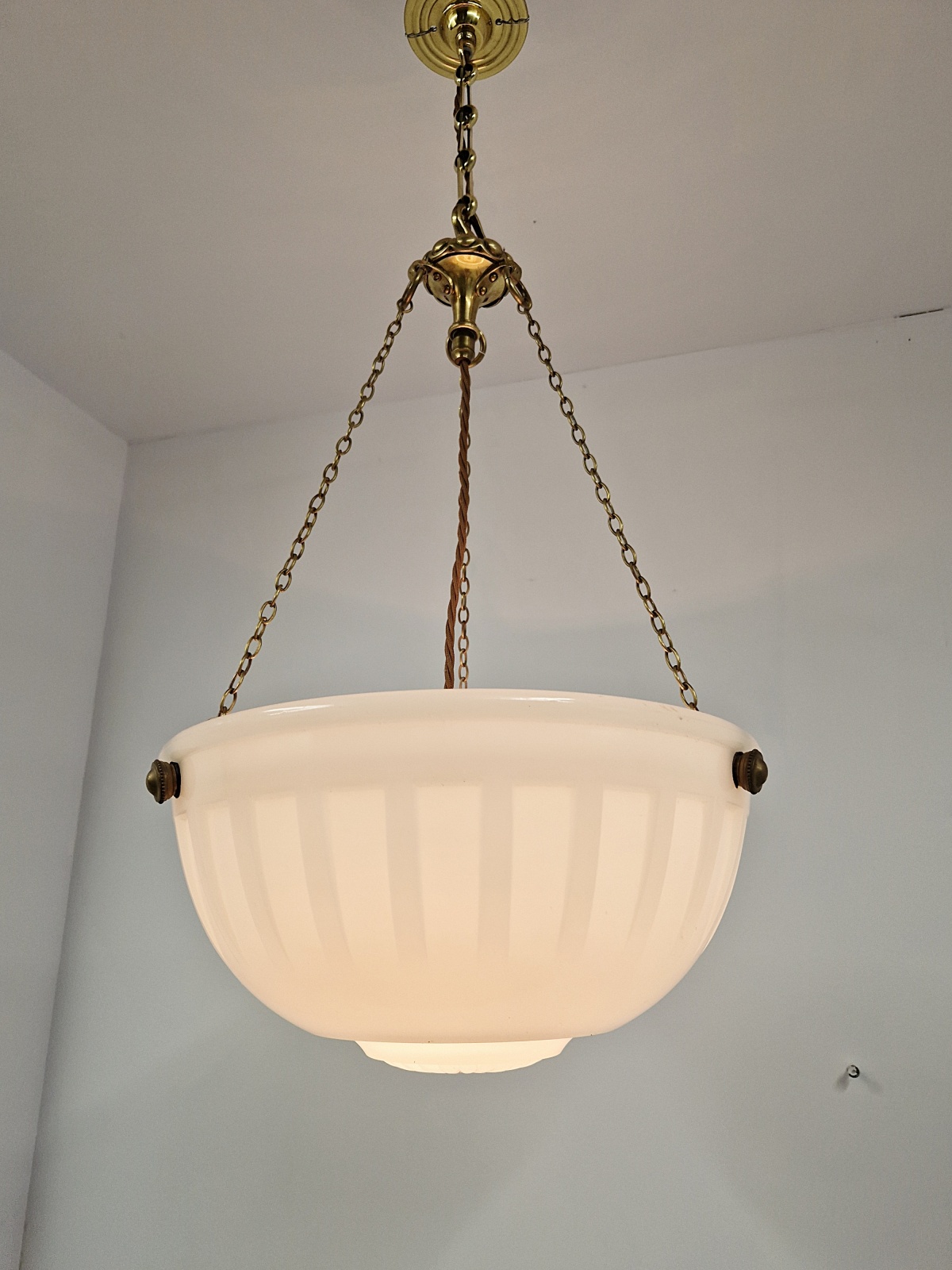 Jefferson & Co. for G.E.C | Moonstone Plafonnier | England c.1925 | SOLD - Image 5