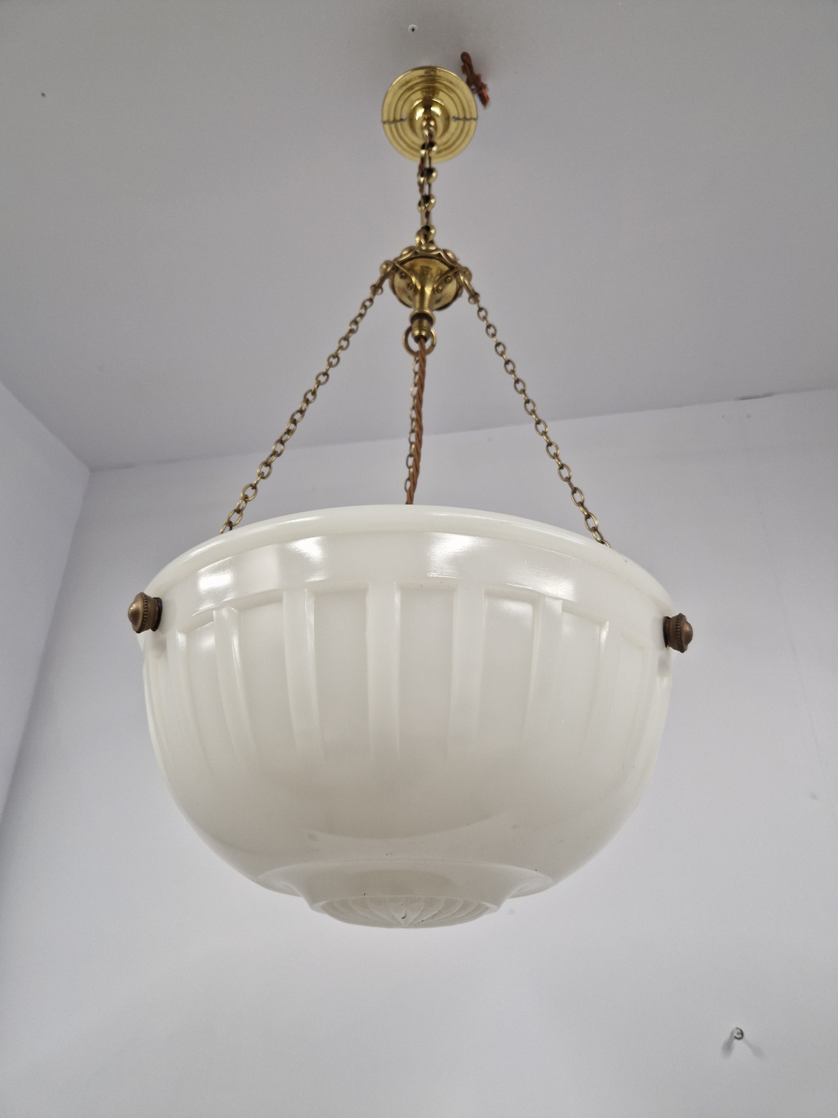 Jefferson & Co. for G.E.C | Moonstone Plafonnier | England c.1925 | SOLD - Image 6