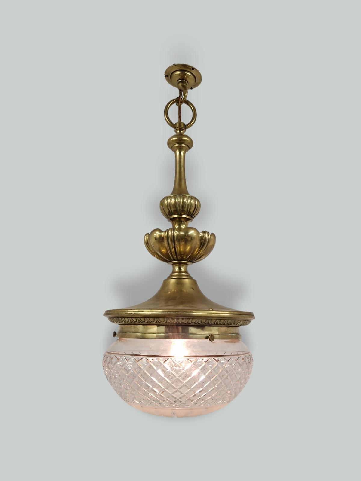 Faraday & Son, London | Cut-Glass Plafonnier | England c.1910-20 | SOLD