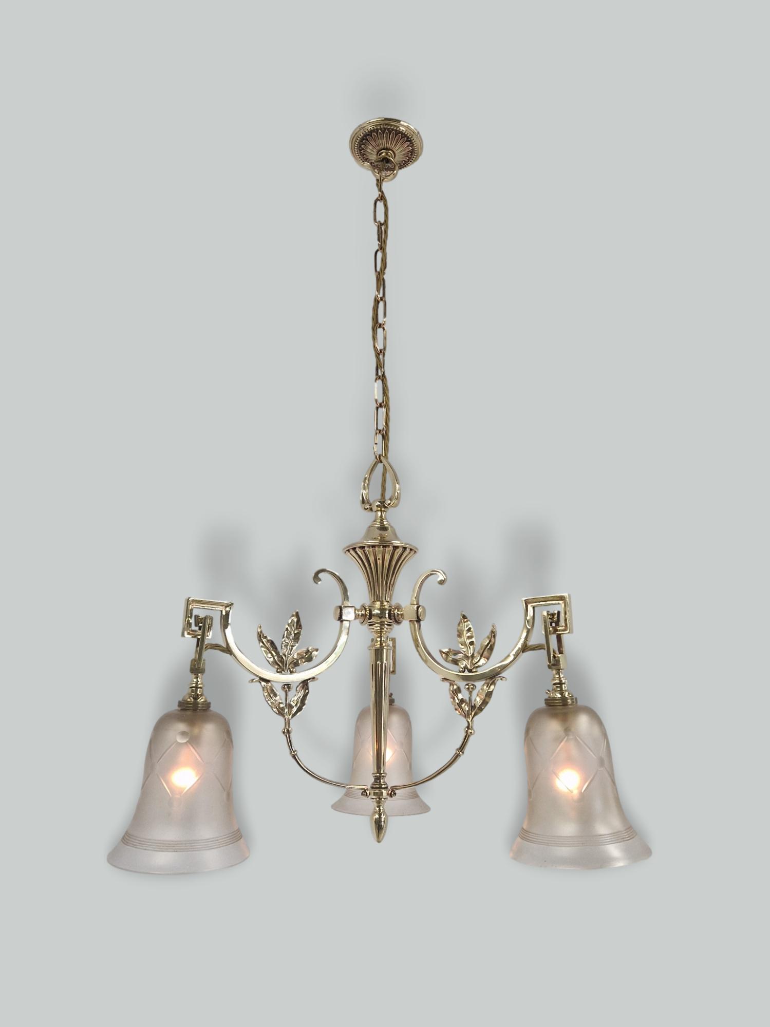 Unsigned | Traditional Edwardian 3-Branch Electrolier | England c.1910-1920 | SOLD