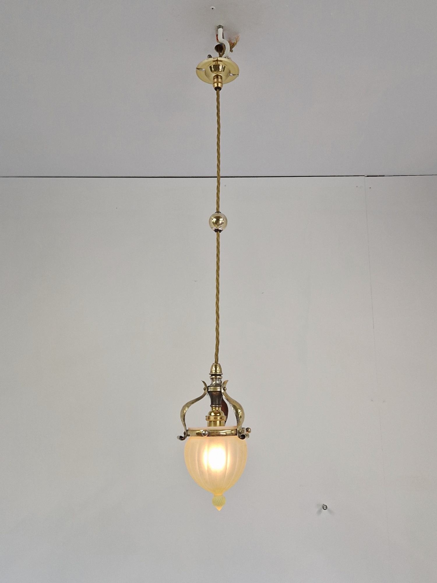 James Powell & Sons (Whitefriars) | Arts & Crafts Pendant Light | England c.1900 | SOLD - Image 2