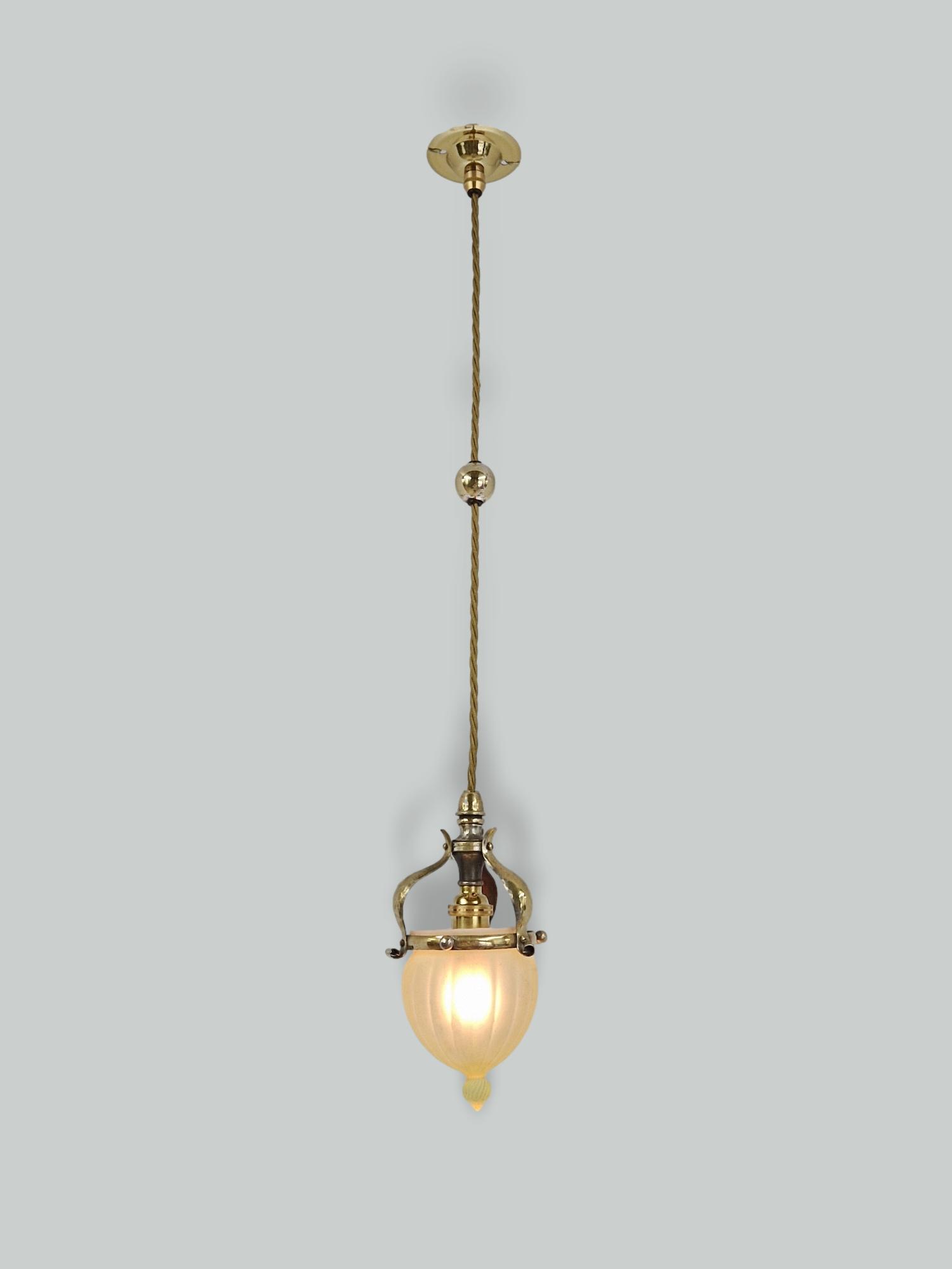 James Powell & Sons (Whitefriars) | Arts & Crafts Pendant Light | England c.1900 | SOLD