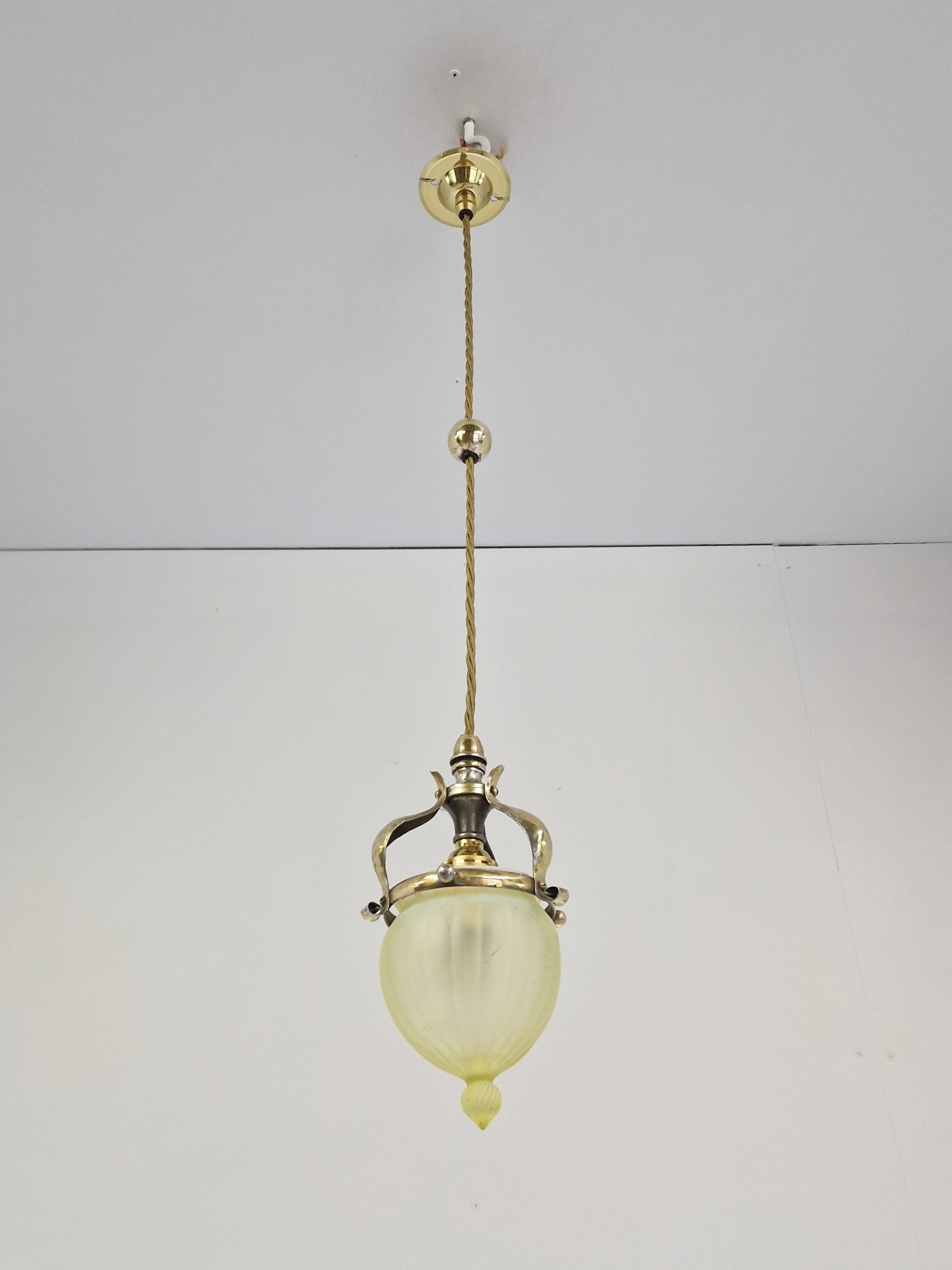 James Powell & Sons (Whitefriars) | Arts & Crafts Pendant Light | England c.1900 | SOLD - Image 5