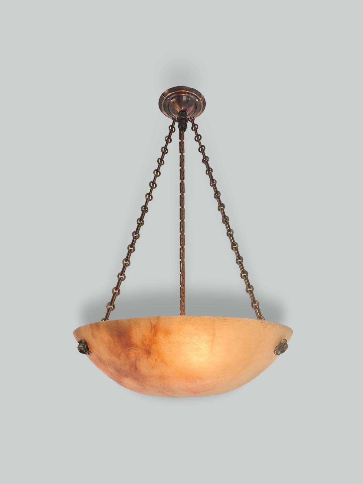 Unsigned | Medium Alabaster Plafonnier | France Early c.20th | SOLD