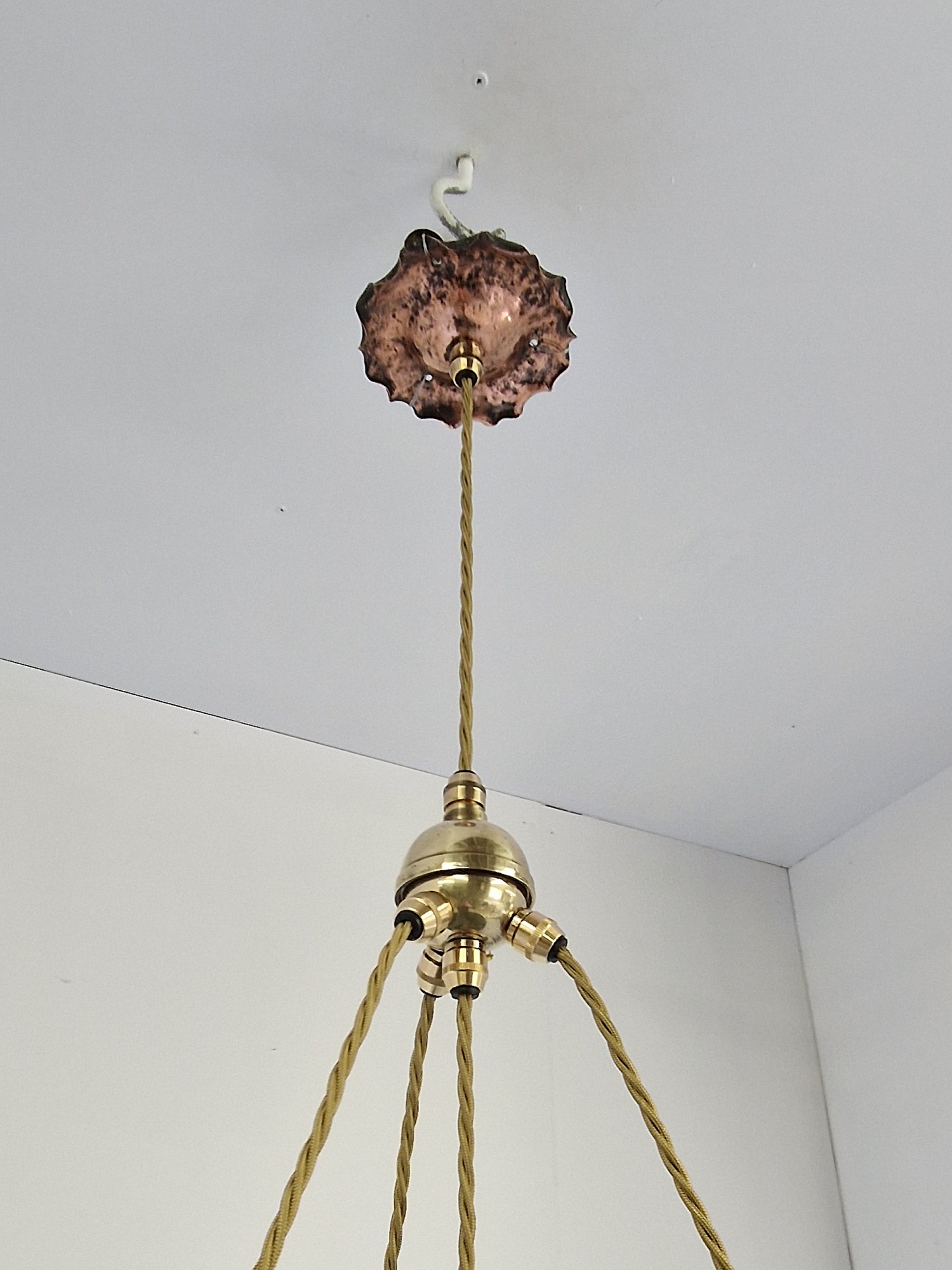 Style of W.A.S Benson with James Powell & Sons | An Arts & Crafts Cluster Ceiling Light | England c.1900 | SOLD - Image 12