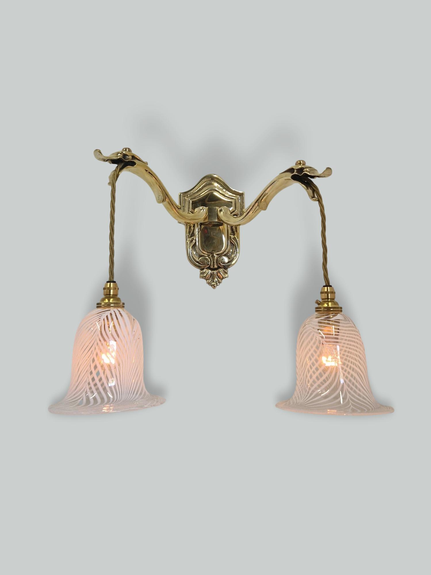 Unsigned | 2 Edwardian Twin-Arm Wall Lights | England c.1910-20