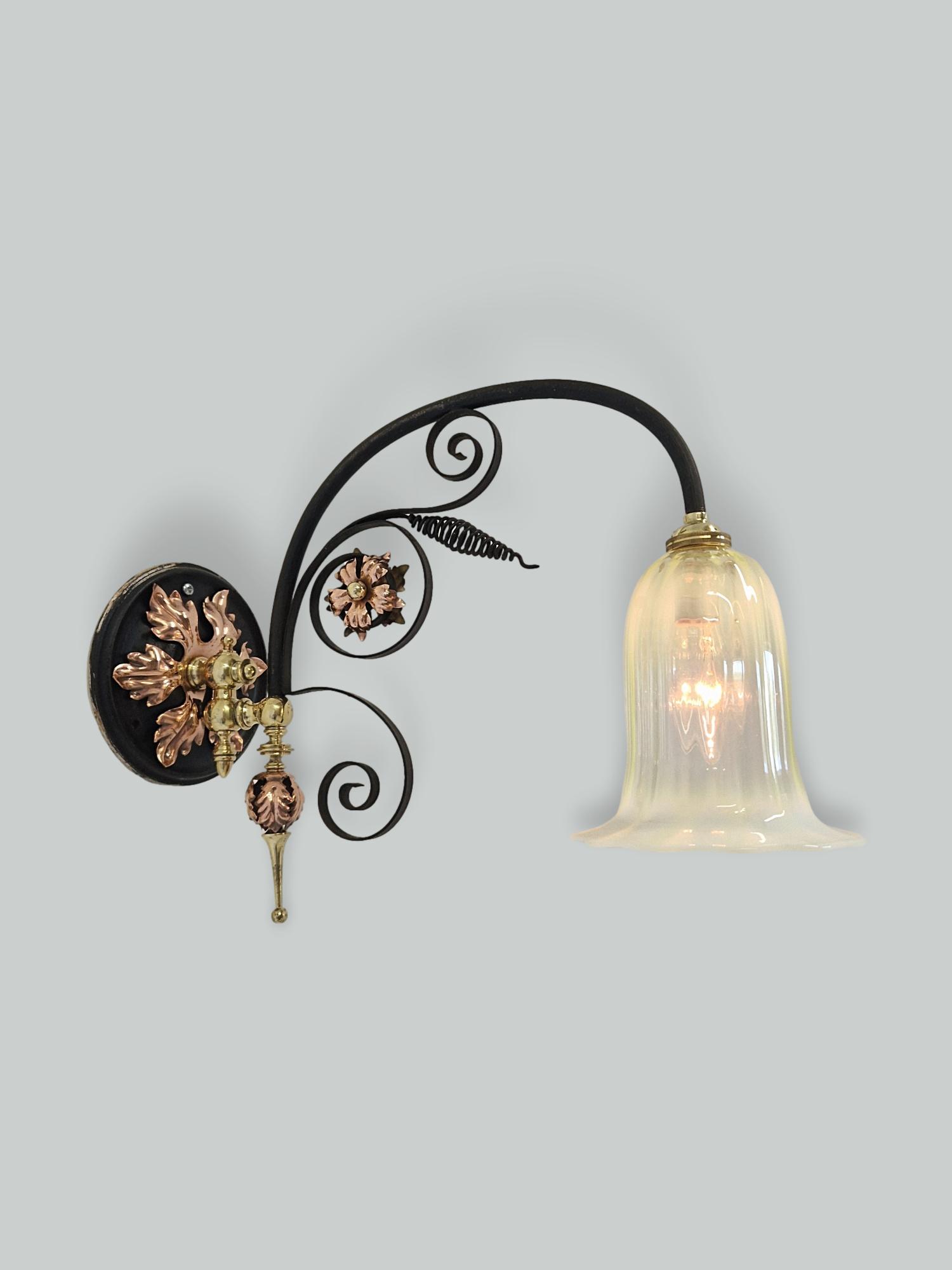 Unsigned | 2 Wrought-iron Arts & Crafts Wall Lights | England c.1900