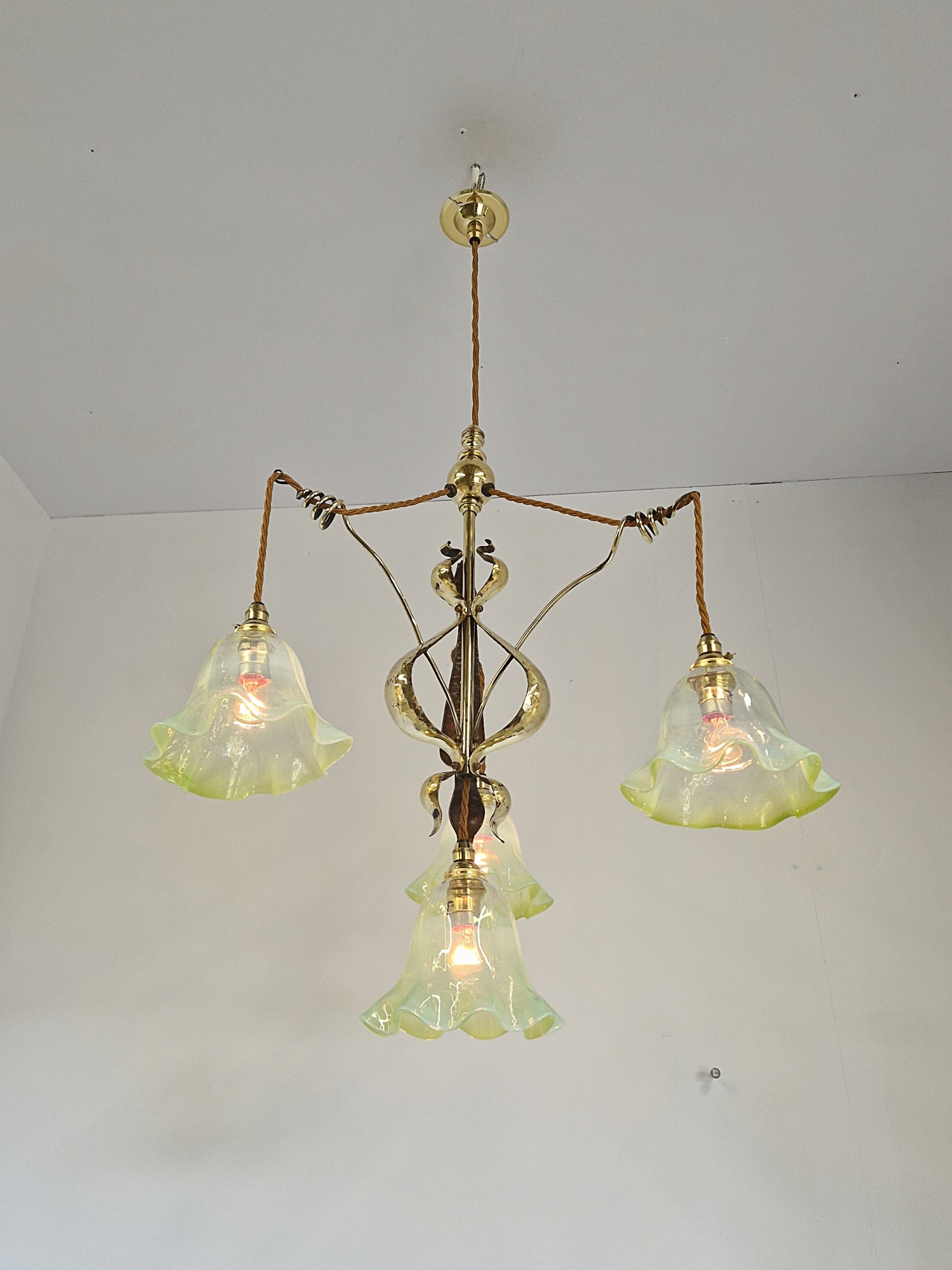 Style of W.A.S Benson | Arts & Crafts Chandelier | England c.1900 - Image 4