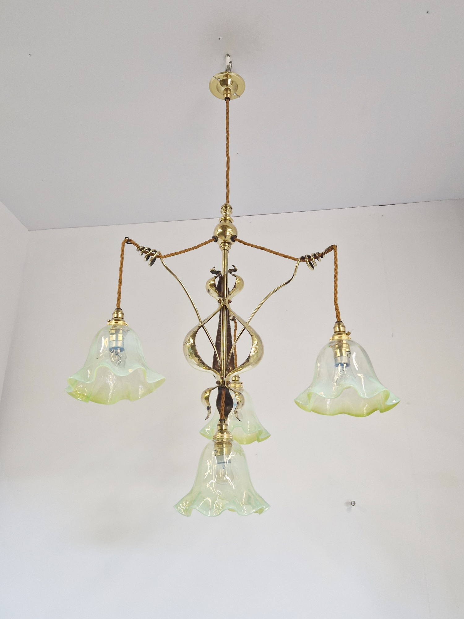 Style of W.A.S Benson | Arts & Crafts Chandelier | England c.1900 - Image 5