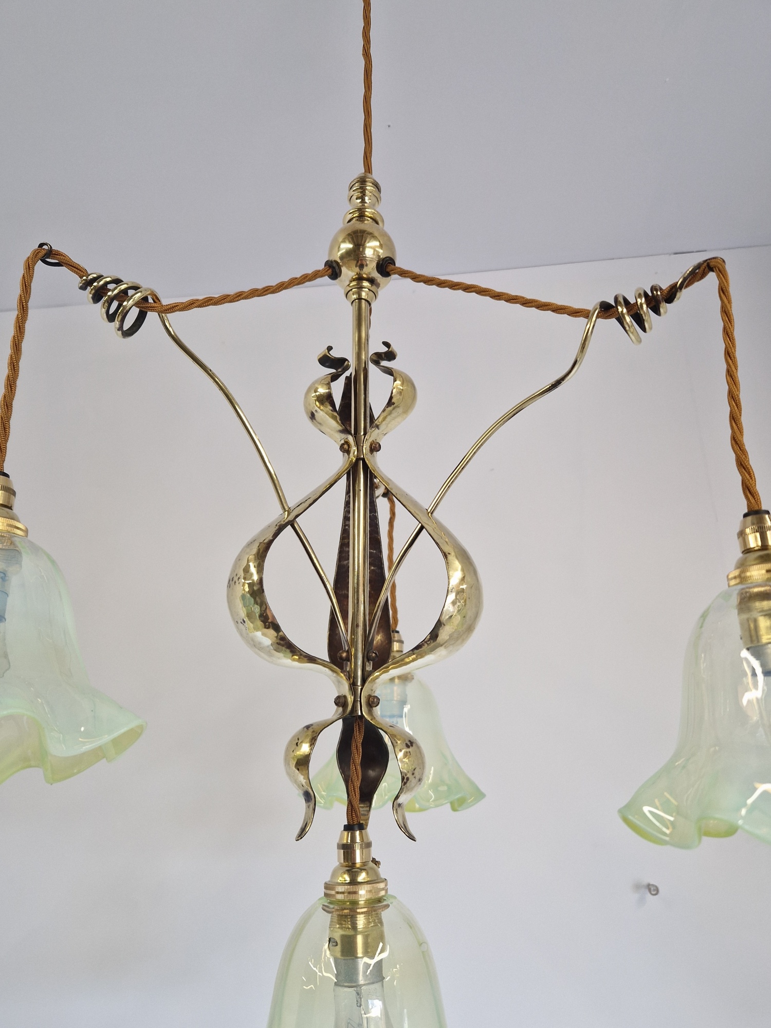 Style of W.A.S Benson | Arts & Crafts Chandelier | England c.1900 - Image 9