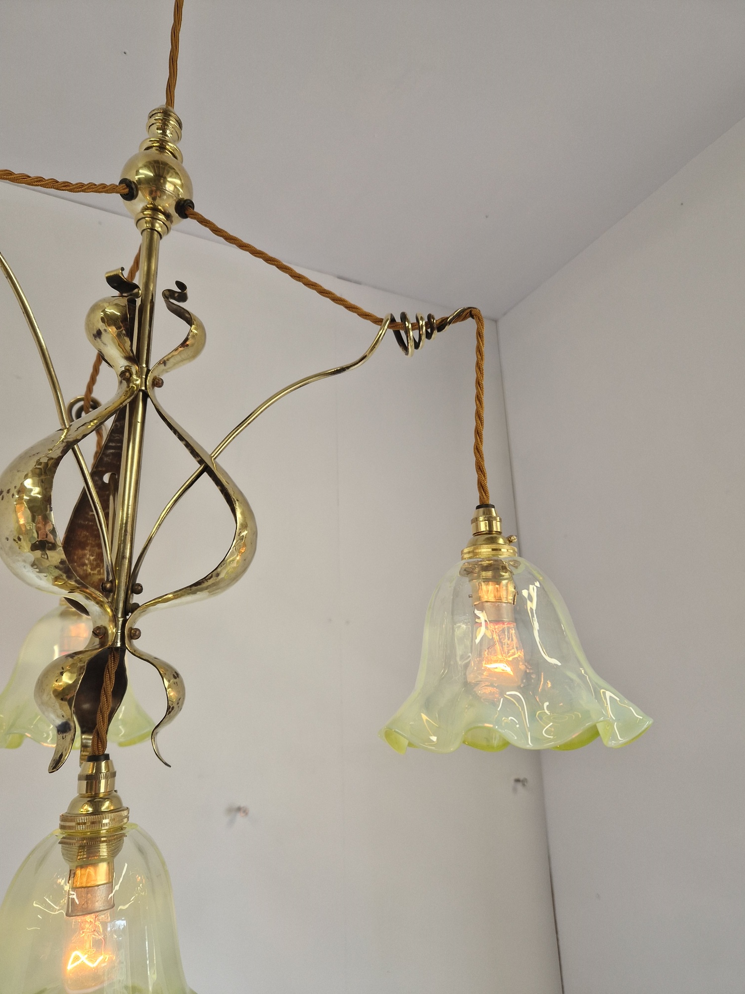 Style of W.A.S Benson | Arts & Crafts Chandelier | England c.1900 - Image 10