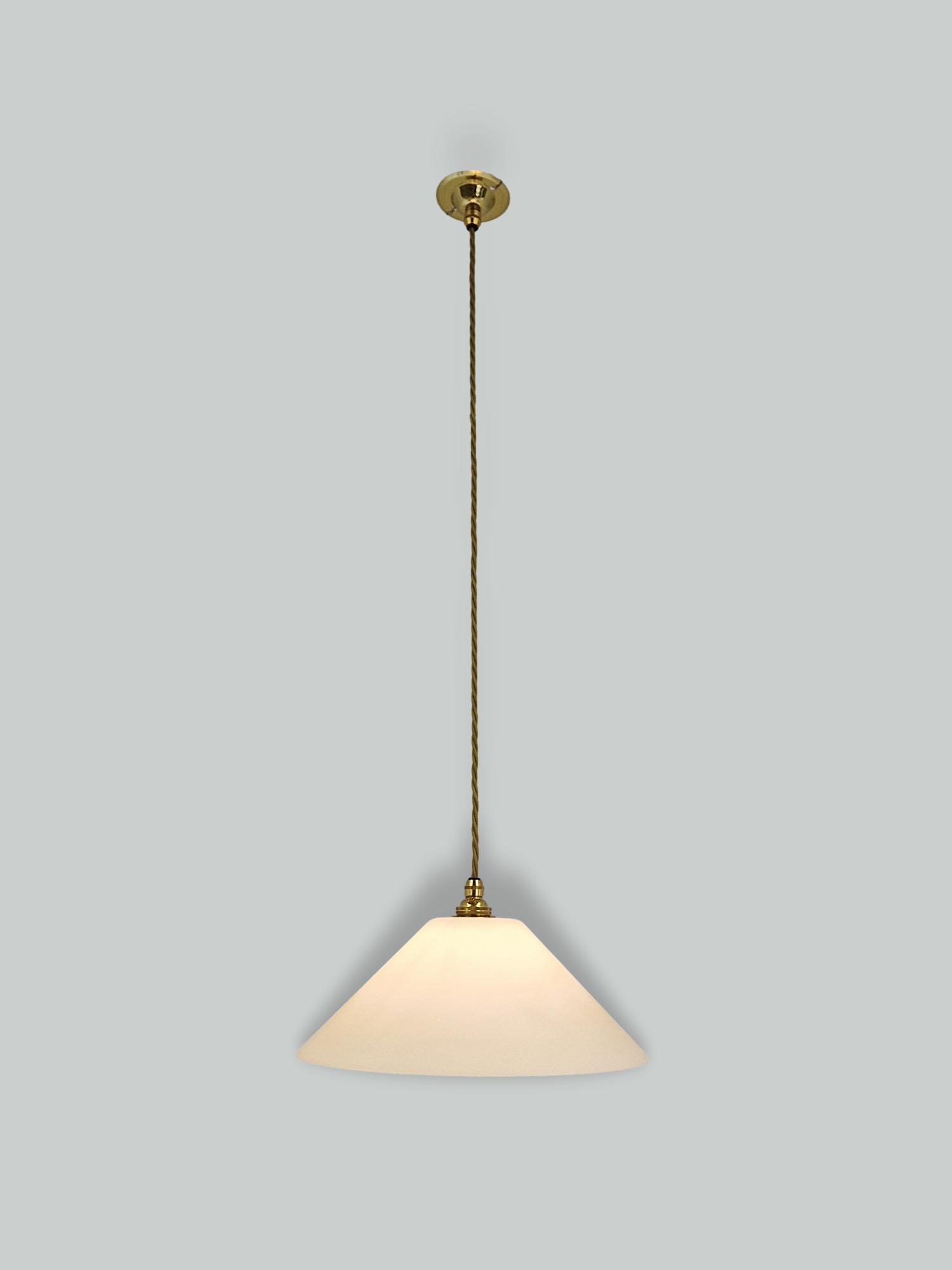 Unsigned | 2 Large White-Glass "Coolie" Pendant Lampshades | England 1st Half c.20th | SOLD