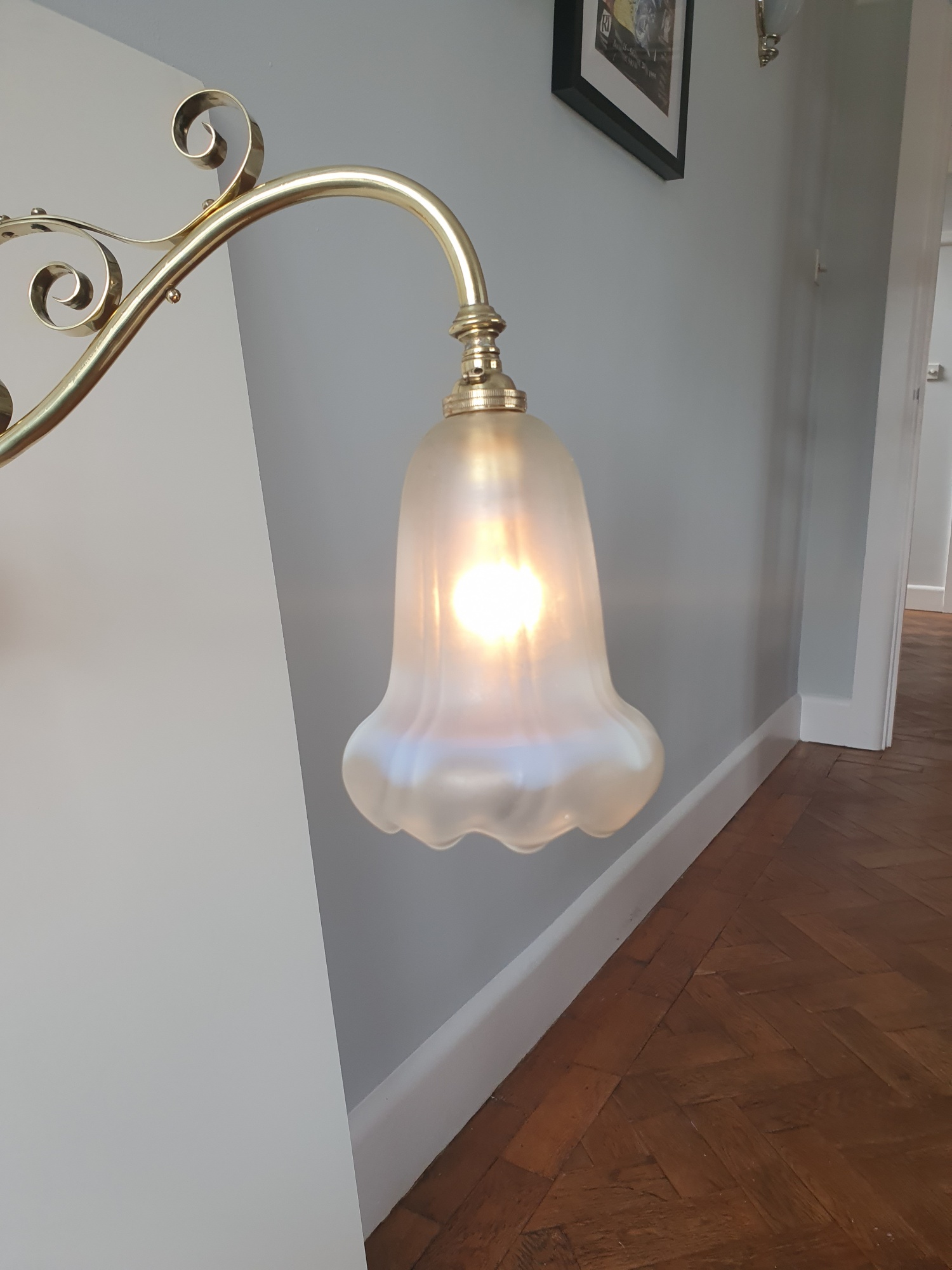 Attributed Best & Lloyd Birmingham | 2 Art Nouveau Brass Wall Lights | England c.1890 | SOLD - Image 4