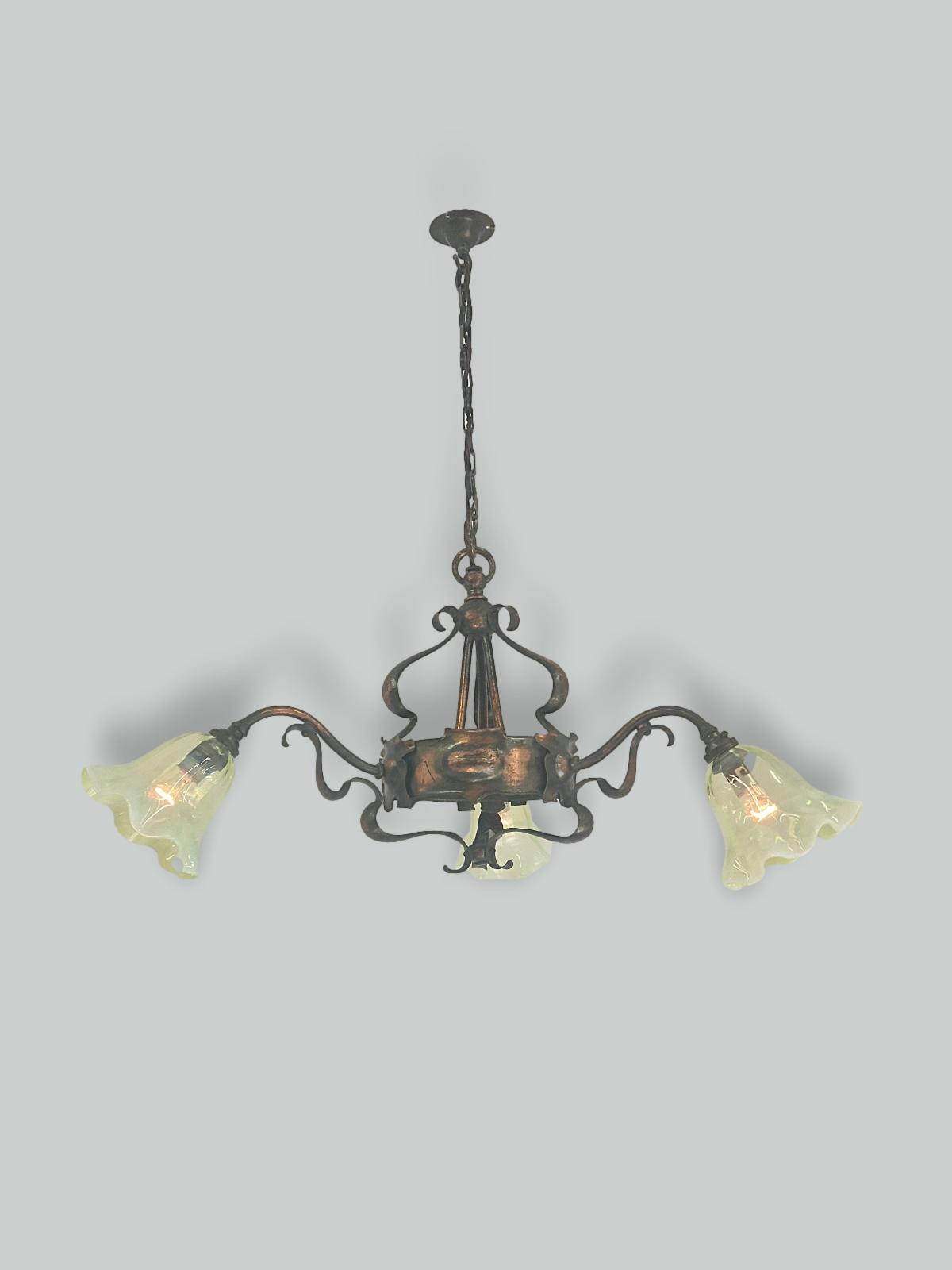 Unsigned | Copper Arts & Crafts Elelectrolier | England c.1900 | SOLD