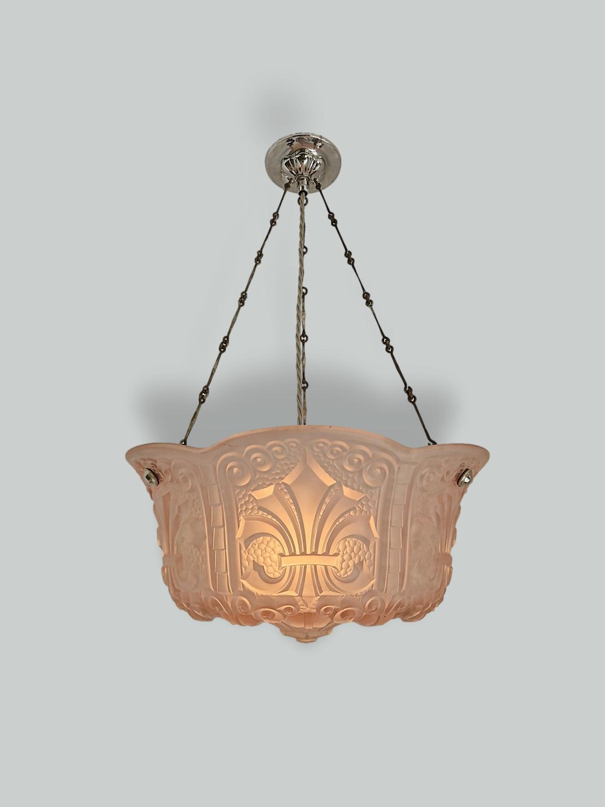 Unsigned | Pink Neo-Classical Plafonnier | France c.1925 | SOLD