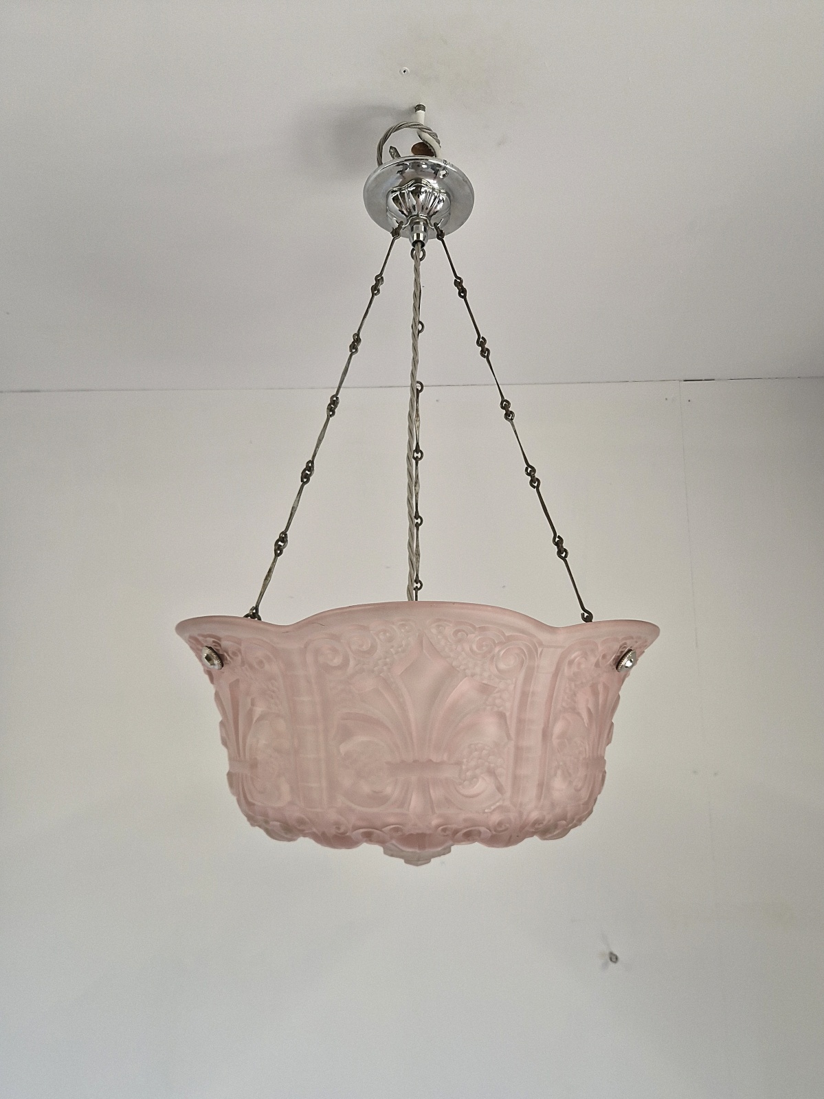 Unsigned | Pink Neo-Classical Plafonnier | France c.1925 | SOLD - Image 3